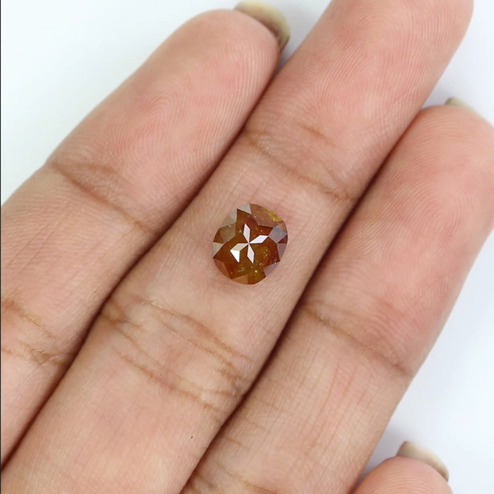 1.31 CT Natural Loose Oval Shape Diamond Brown Color Oval Cut Diamond 7.20 MM Natural Loose Diamond Brown Oval Shape Rose Cut Diamond NQ379
