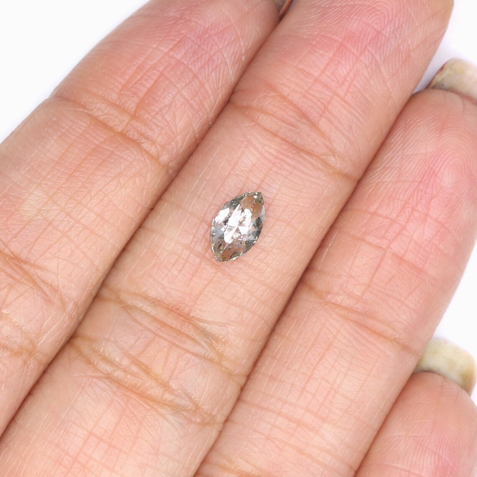 0.60 CT Natural Loose Marquise Diamond Salt And Pepper Diamond 7.15 MM Natural Loose Grey Color Diamond Marquise Rose Cut Diamond NQ172
