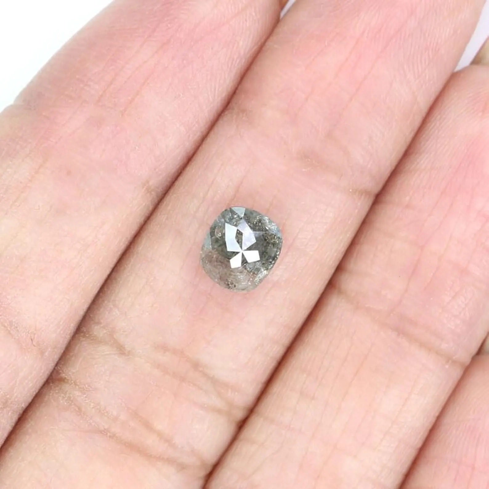 1.23 CT Natural Loose Oval Shape Diamond Salt And Pepper Oval Cut Diamond 6.40 MM Natural Loose Black Grey Shape Rose Cut Diamond NQ9120