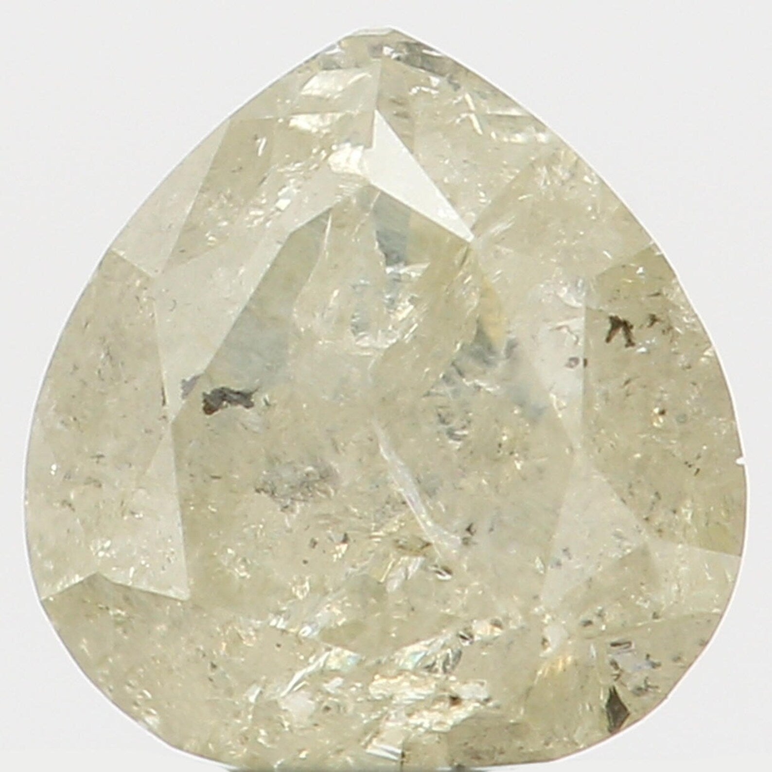 0.36 Ct Natural Loose Diamond Pear Light Yellow Color I2 Clarity 4.20 MM N7612