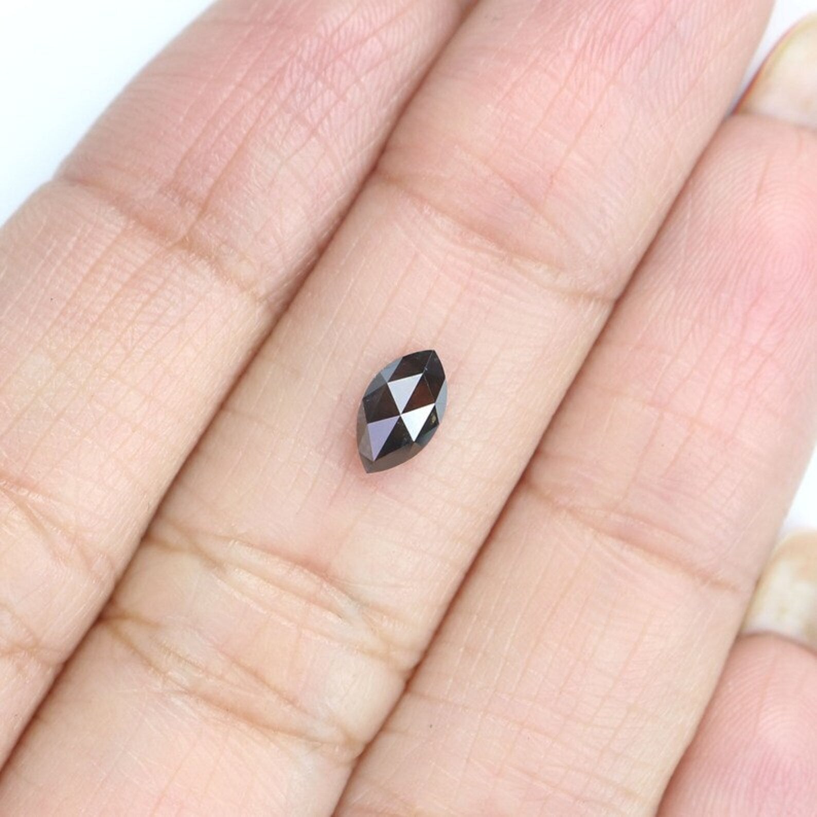 0.43 Ct Natural Loose Marquise Shape Diamond Salt And Pepper Marquise Diamond 6.80 MM Natural Black Color Marquise Rose Cut Diamond NQ9982