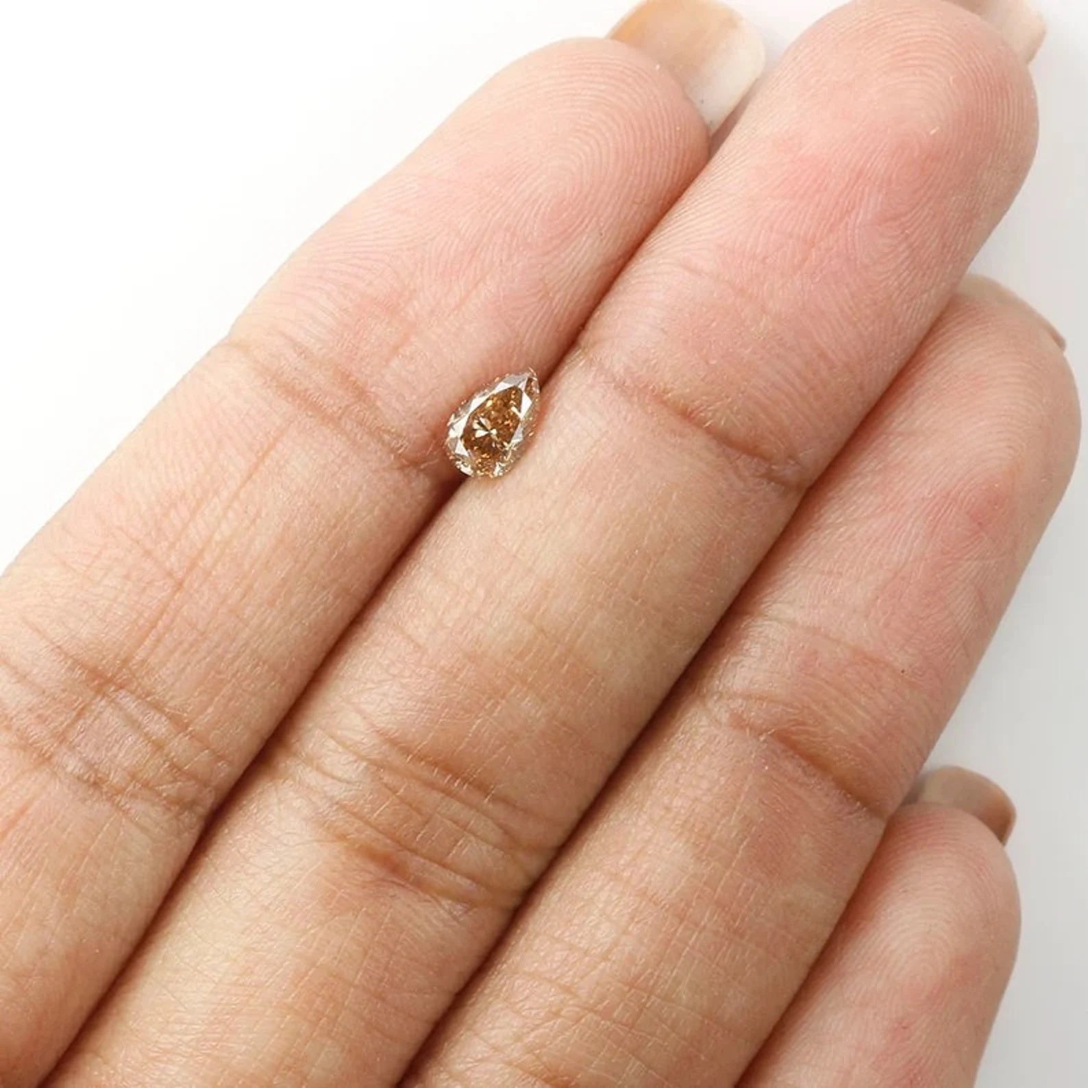 0.38 Ct Natural Loose Pear Shape Diamond Brown Color Pear Cut Diamond 6.00 MM Natural Diamond Brown Color Pear Brilliant Cut Diamond NQ1249