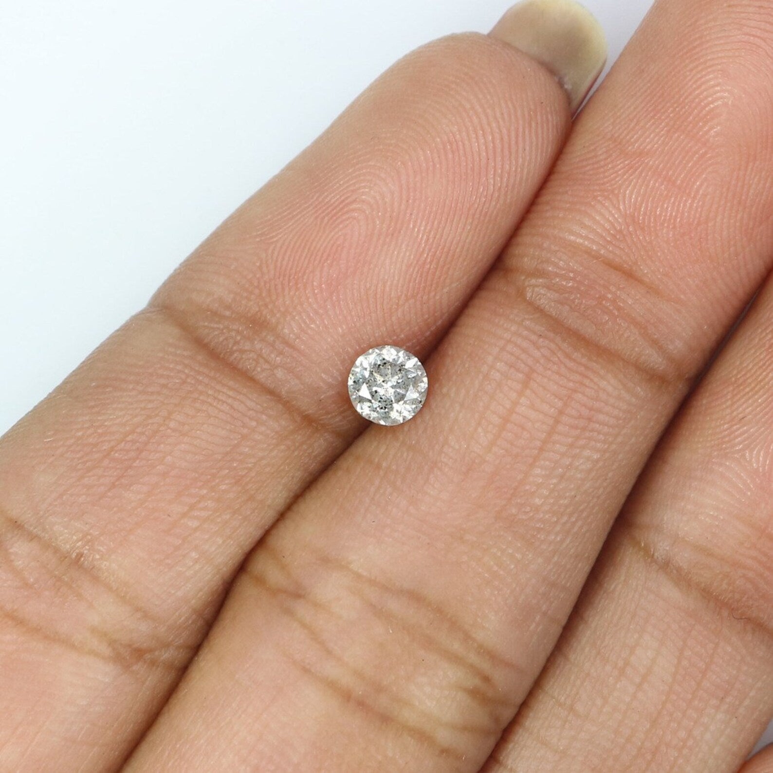 0.33 Ct Natural Loose Round Shape Diamond Salt And Pepper Round Diamond 4.10 MM Natural Black Grey Color Round Brilliant Cut Diamond NQ7338