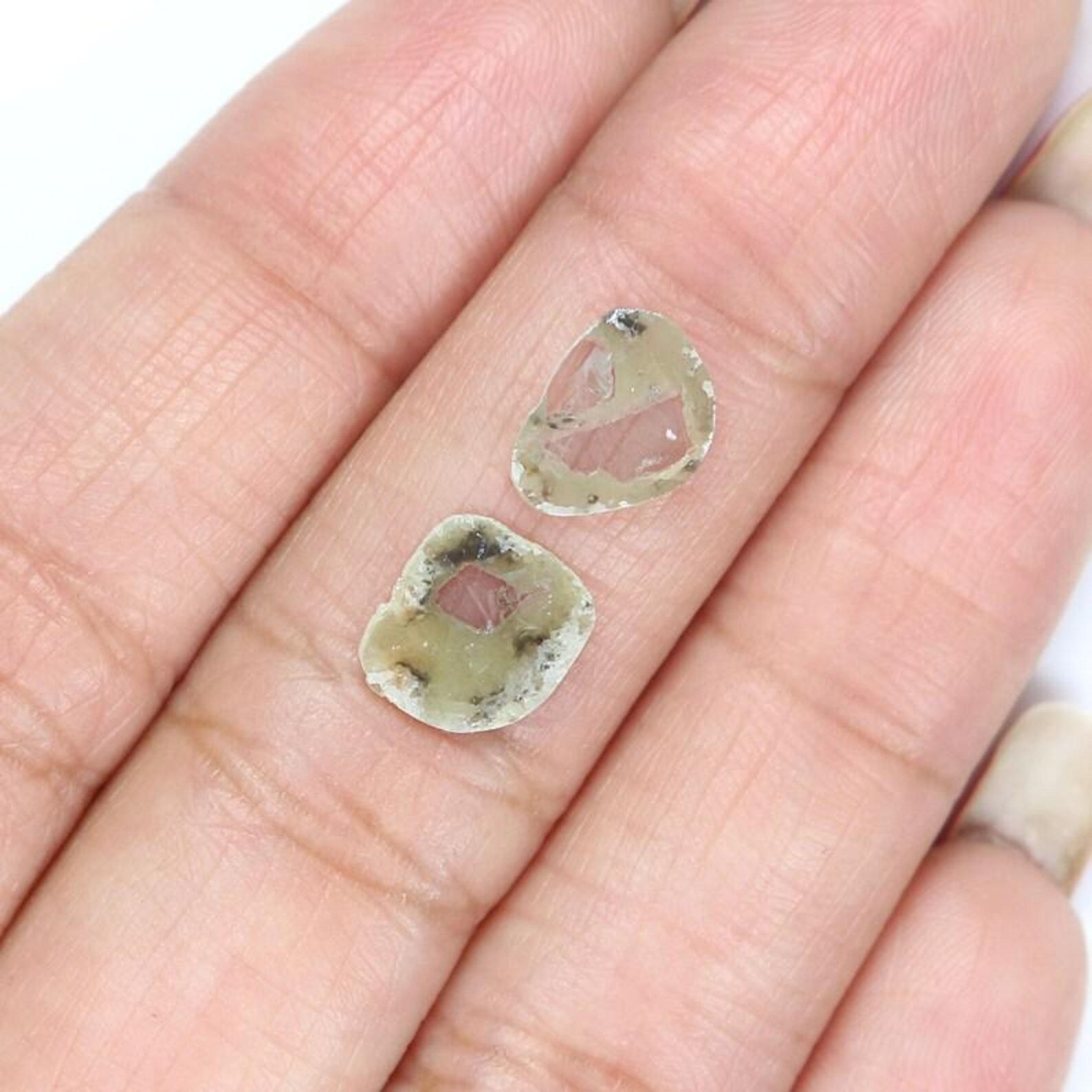 1.43 CT Natural Loose Slice Shape Diamond Grey Color Slice Diamond 8.30 MM Natural Loose Diamond Grey Color Irregular Cut Diamond NQ2097