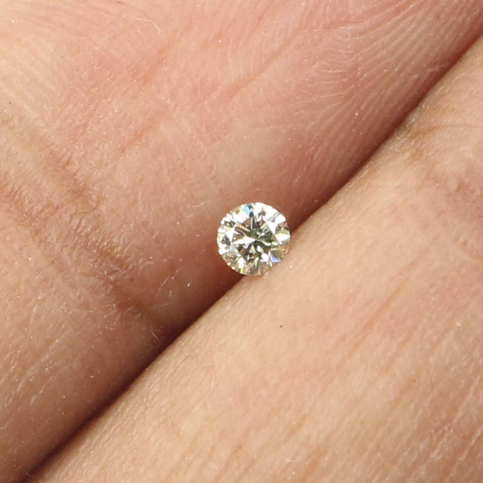 0.06 Ct Natural Loose Diamond, Light Yellow Diamond, Round Diamond, Round Brilliant Cut Diamond, Sparkling Diamond, Rustic Diamond N6504