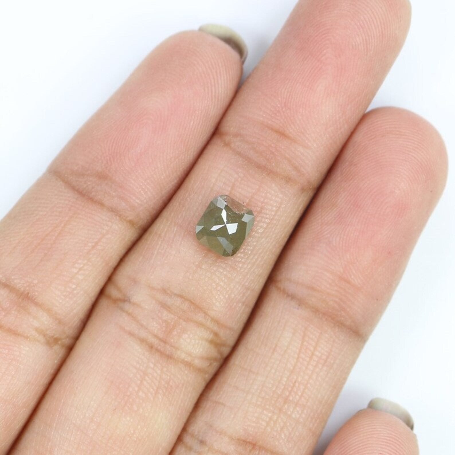 1.06 Ct Natural Loose Cushion Shape Diamond Green Color Cushion Cut Diamond 5.85 MM Natural Loose Diamond Cushion Rose Cut Diamond NQ769