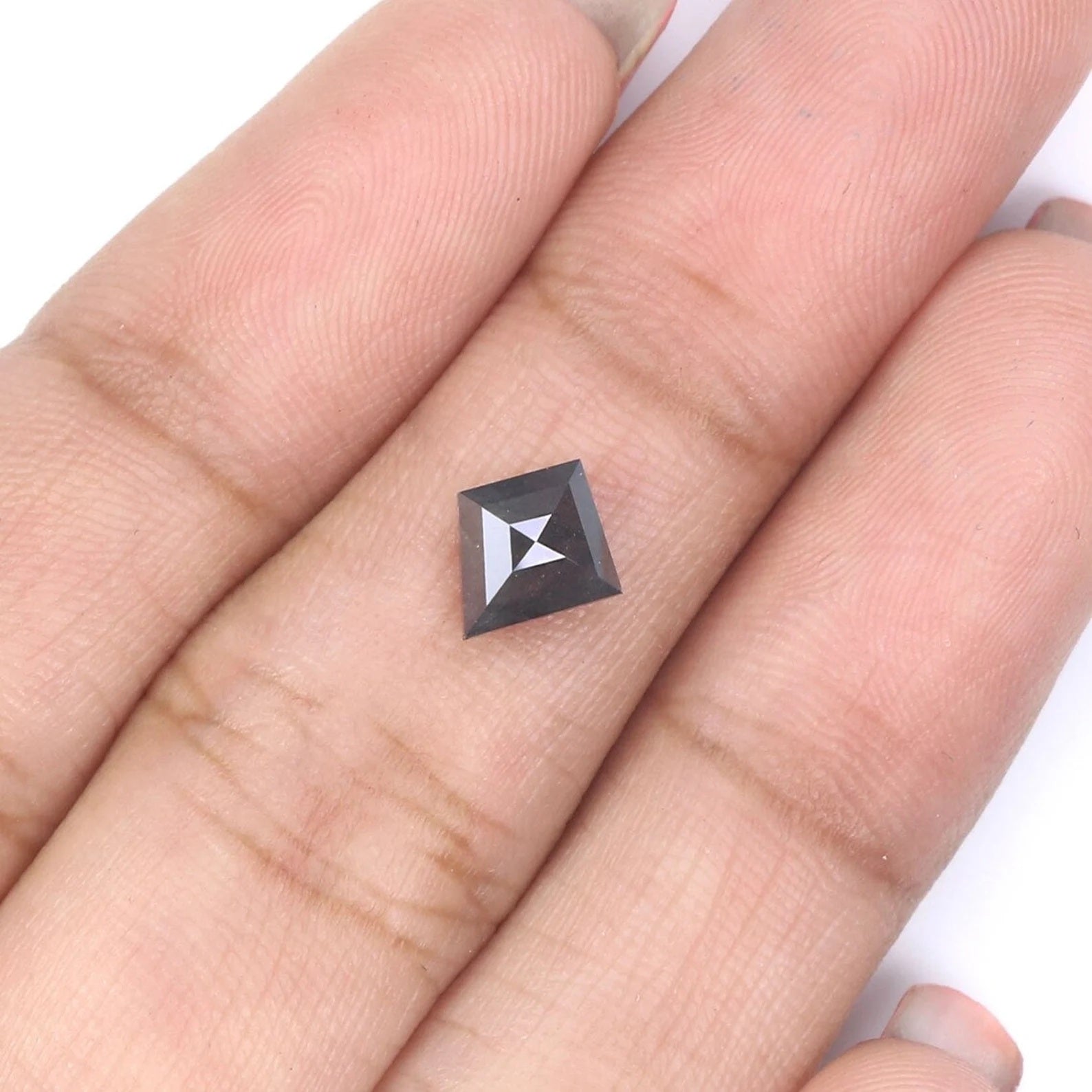 0.93 CT Natural Loose Kite Shape Diamond Black Grey Color Kite Cut Diamond 7.80 MM Natural Loose Diamond Kite Shape Rose Cut Diamond NQ7055