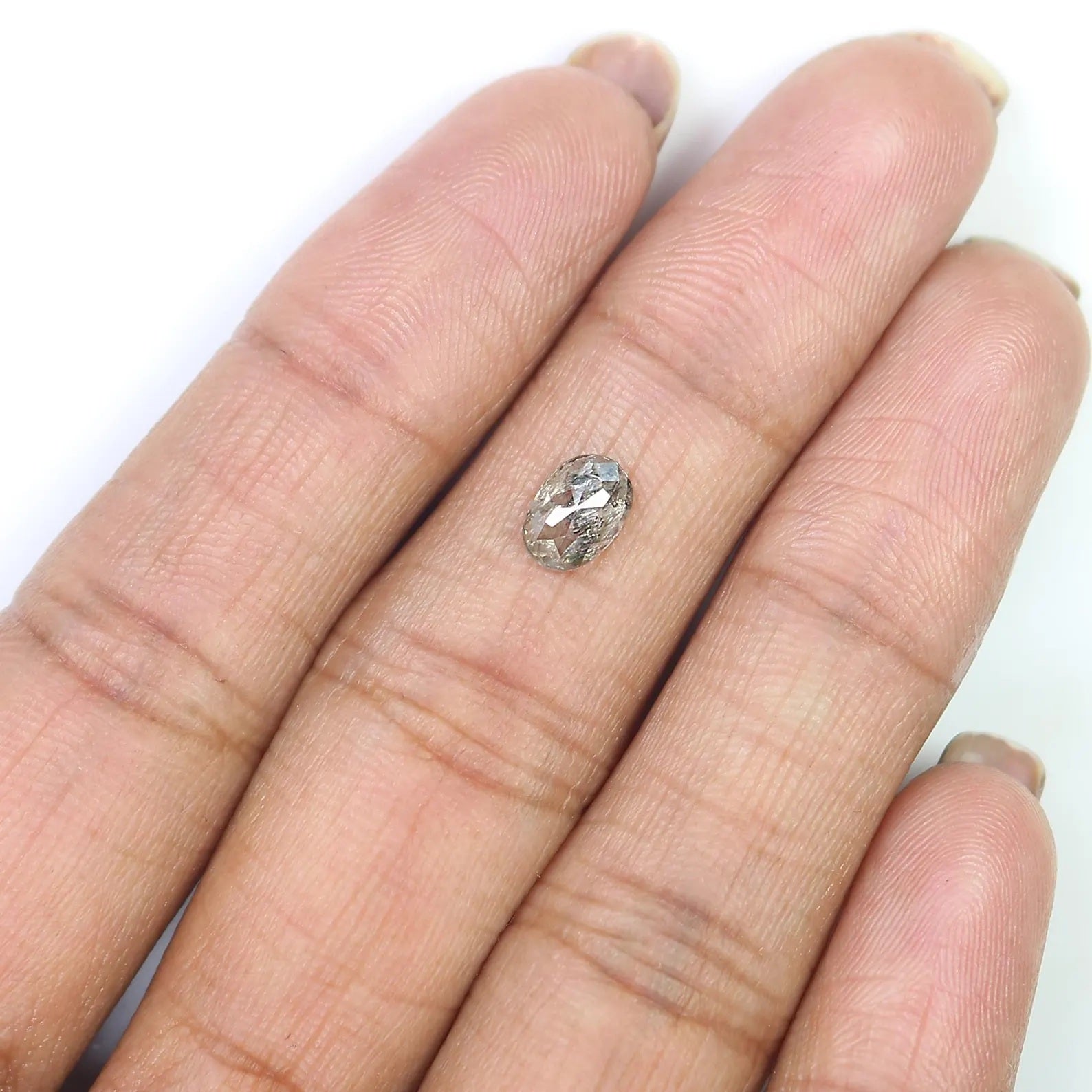 0.68 CT Natural Loose Oval Shape Diamond Salt And Pepper Oval Cut Diamond 6.85 MM Natural Loose Diamond Black Grey Oval Shape Diamond QN978