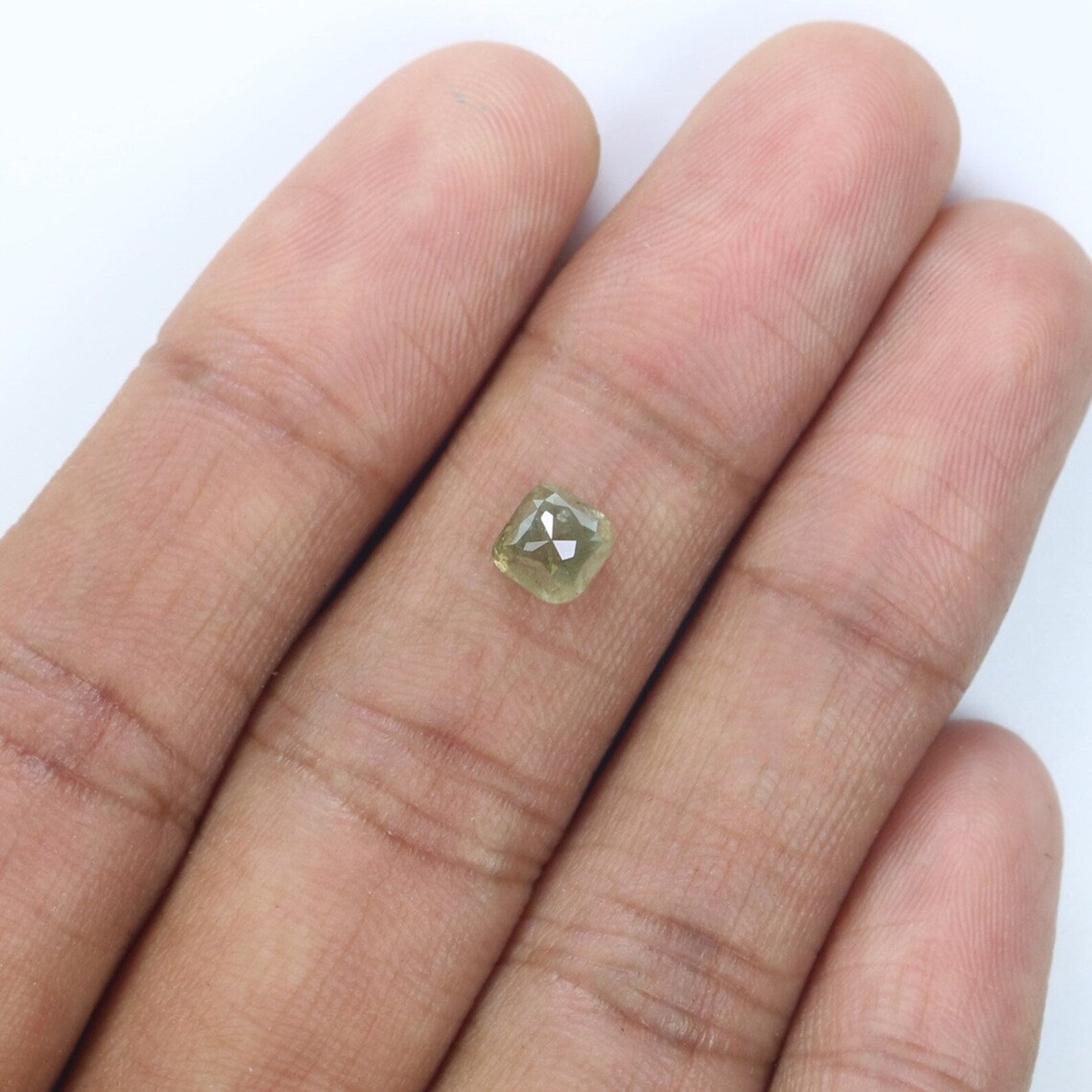 1.28 CT Natural Loose Cushion Shape Diamond Green Color Cushion Diamond 5.20 MM Natural Diamond Green Color Cushion Rose Cut Diamond NQ2381