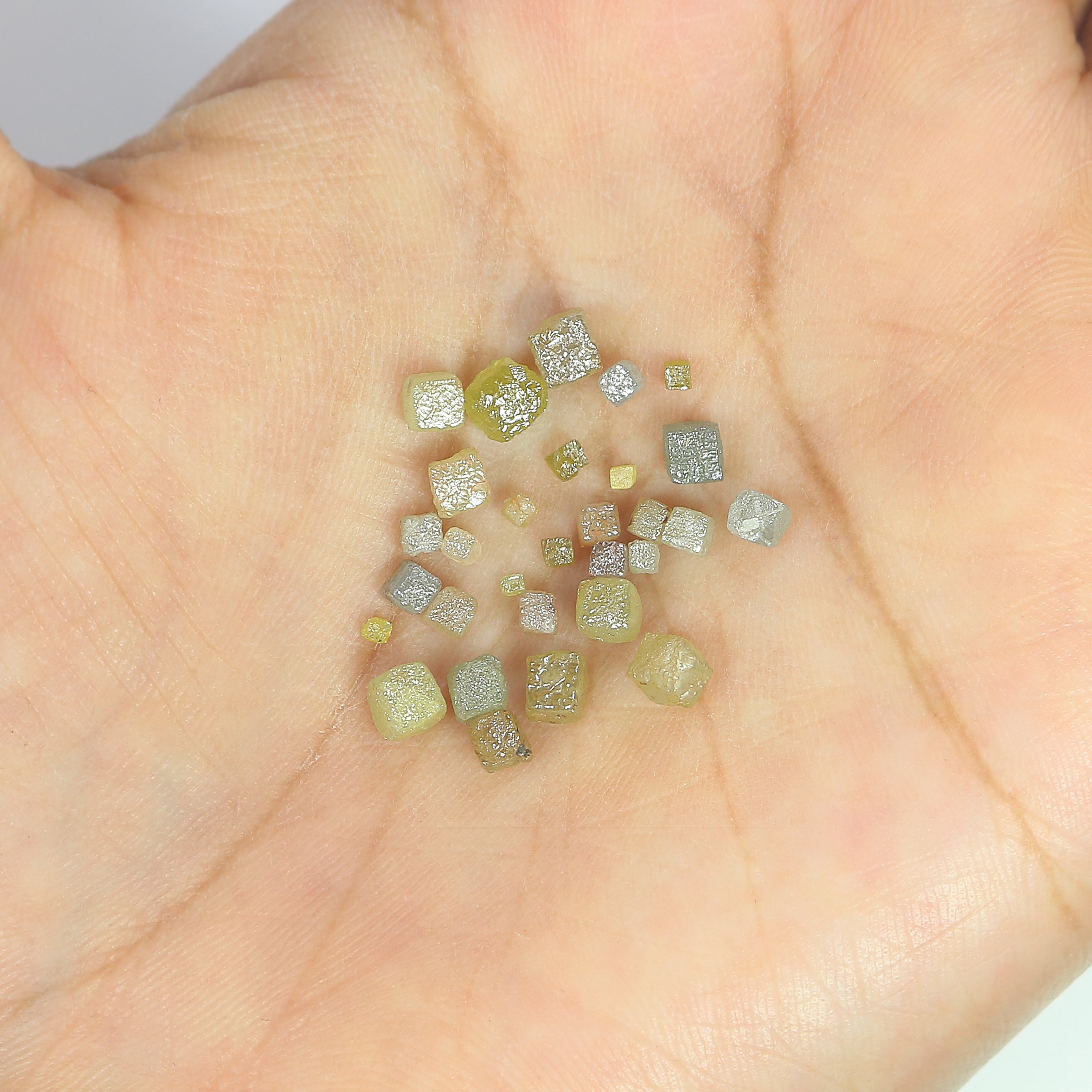 Natural Loose Rough Cube Shape Diamond Mix Color Rough Cut Diamond 1.00 to 4.00 MM 1.00 Ct Lot Uncut Rough Cube Irregular Cut Diamond Q73