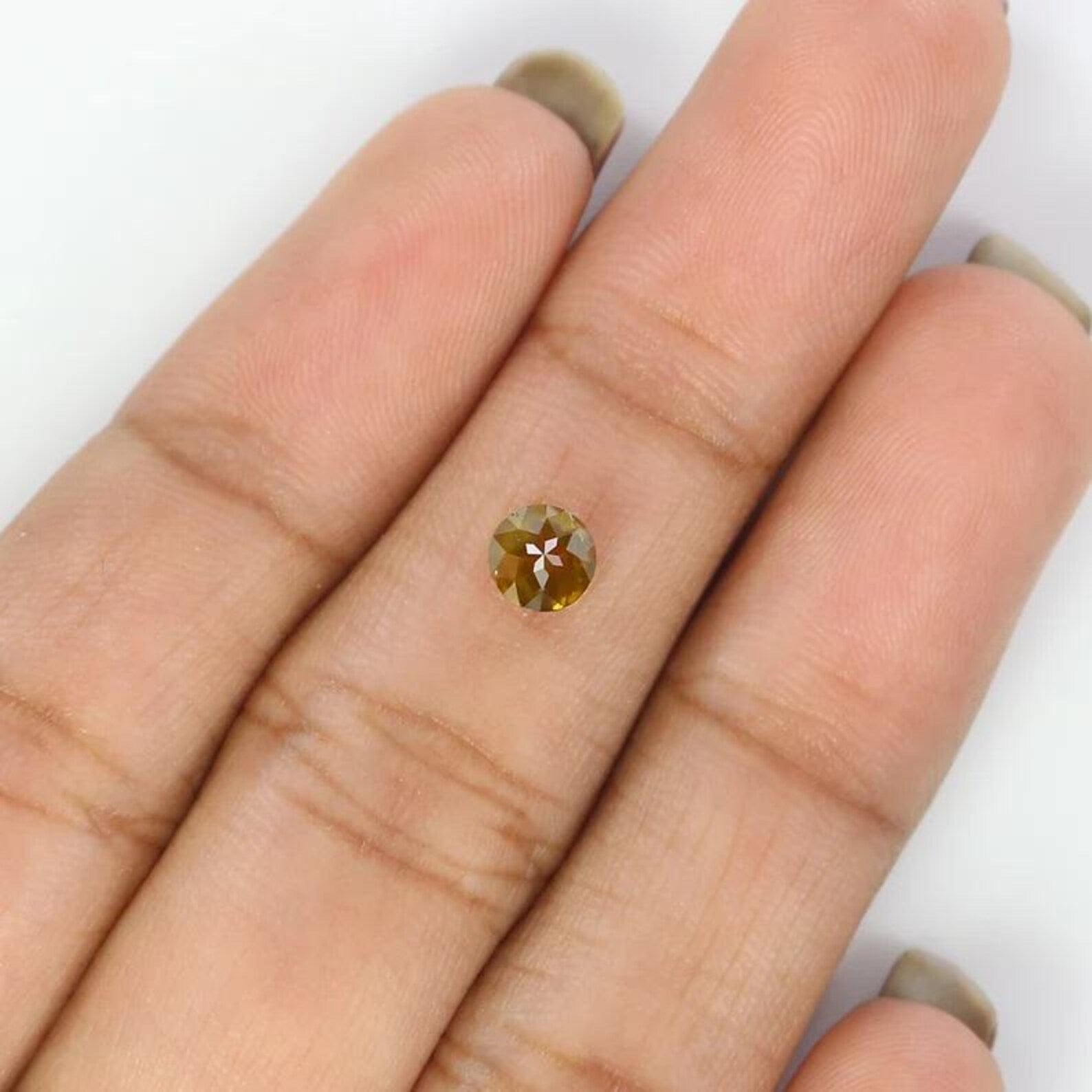 0.52 CT Natural Loose Round Rose Cut Diamond Yellow Color Round Shape Diamond 4.65 MM Natural Yellow Color Round Rose Cut Diamond NQ7251