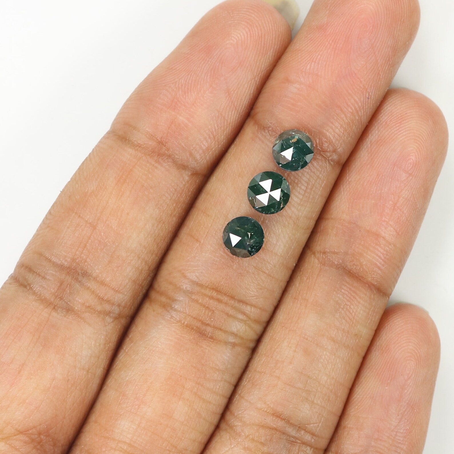 Natural Loose Rose Cut Blue Color Diamond 2.12 CT 5.00 MM Round Rose Cut Shape Diamond N269