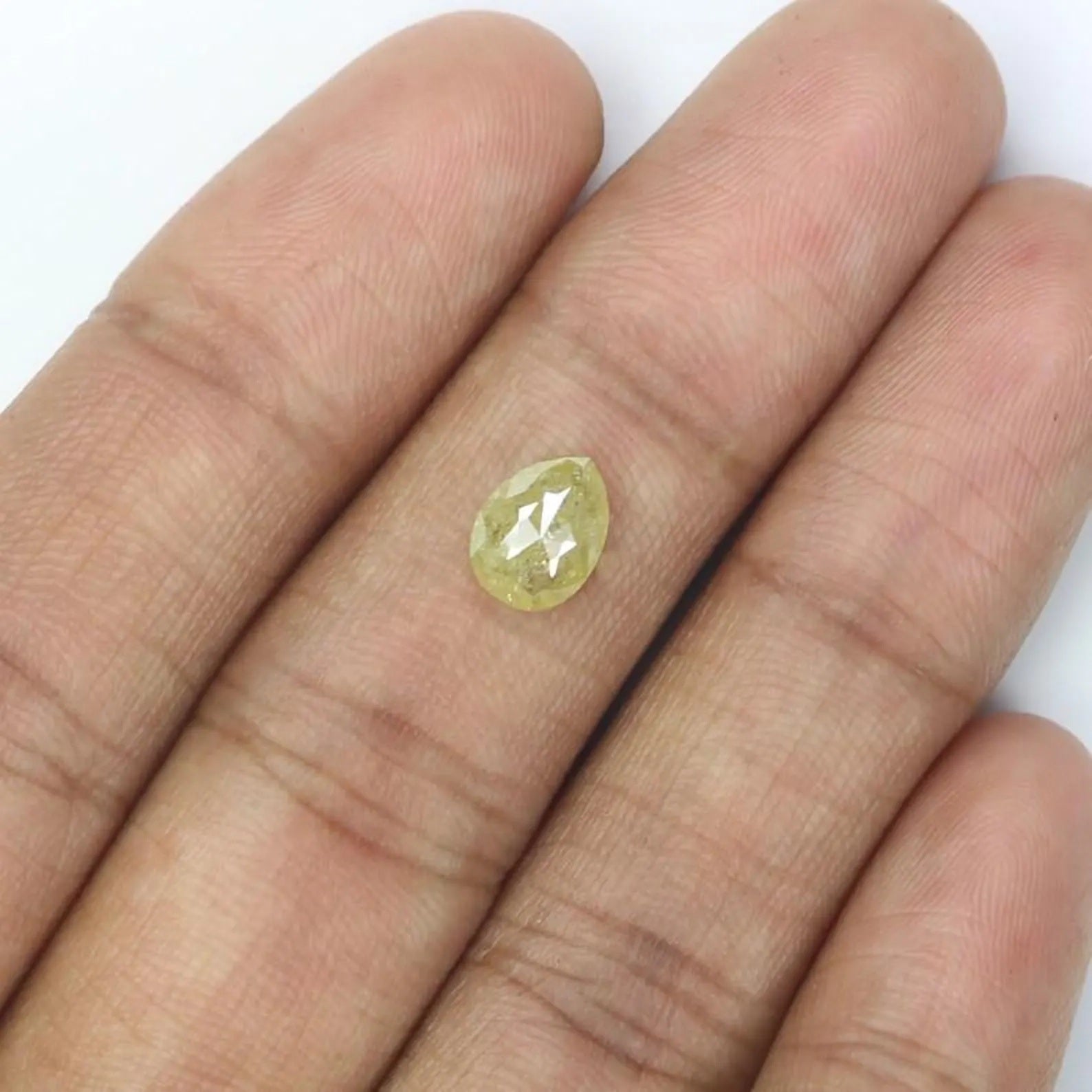 1.26 CT Natural Loose Pear Shape Diamond Yellow Color Pear Diamond 7.70 MM Natural Loose Diamond Yellow Color Pear Rose Cut Diamond NQ2373