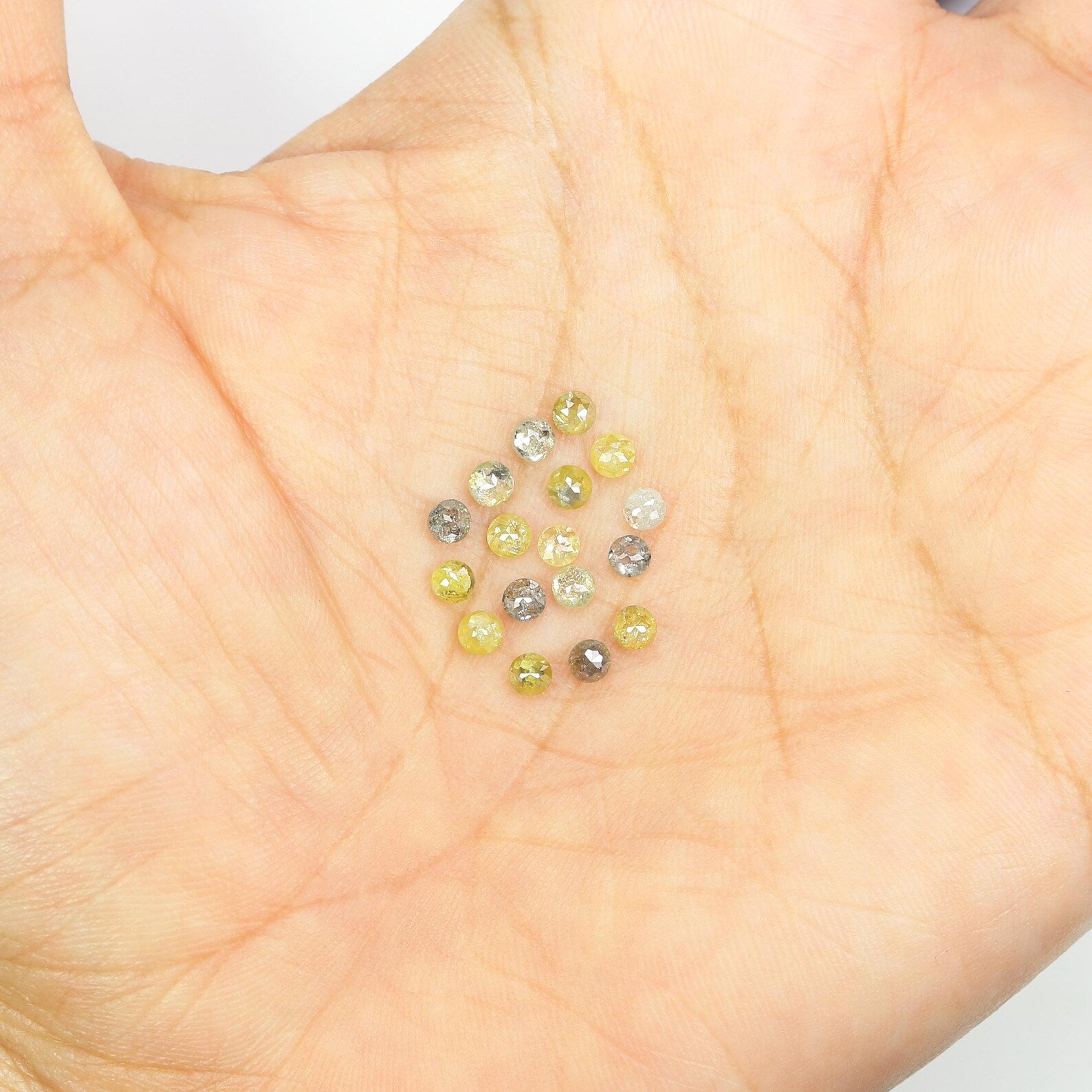 1.98 Ct Natural Loose Diamond Round Shape Diamond Yellow Color Round Cut Diamond 2.70 MM Natural Loose Diamond Round Rose Cut Diamond NQ1693
