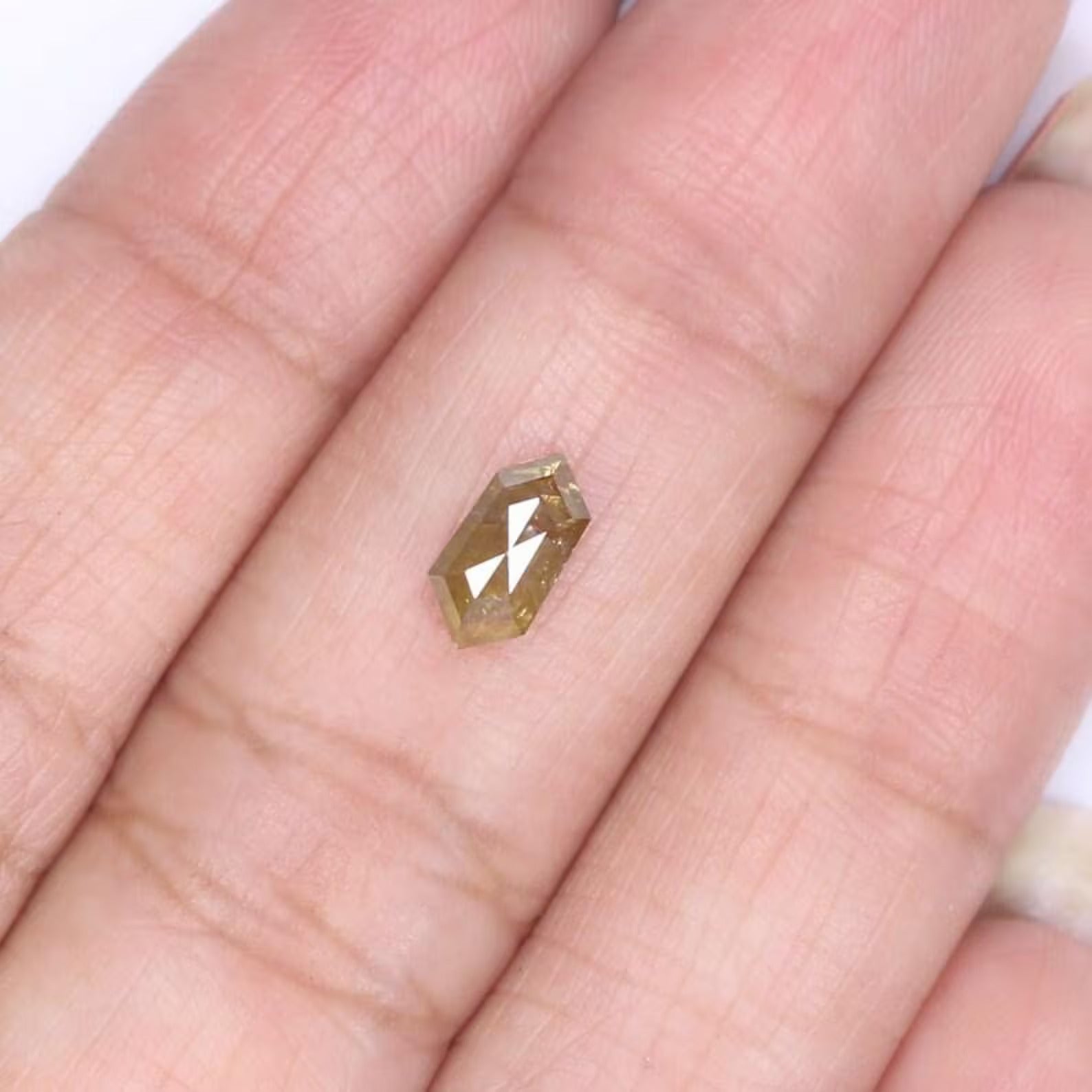 0.77 CT Natural Loose Hexagon Cut Diamond Yellow Color Hexagon Diamond 7.80 MM Natural Yellow Color Diamond Hexagon Rose Cut Diamond NQ8697