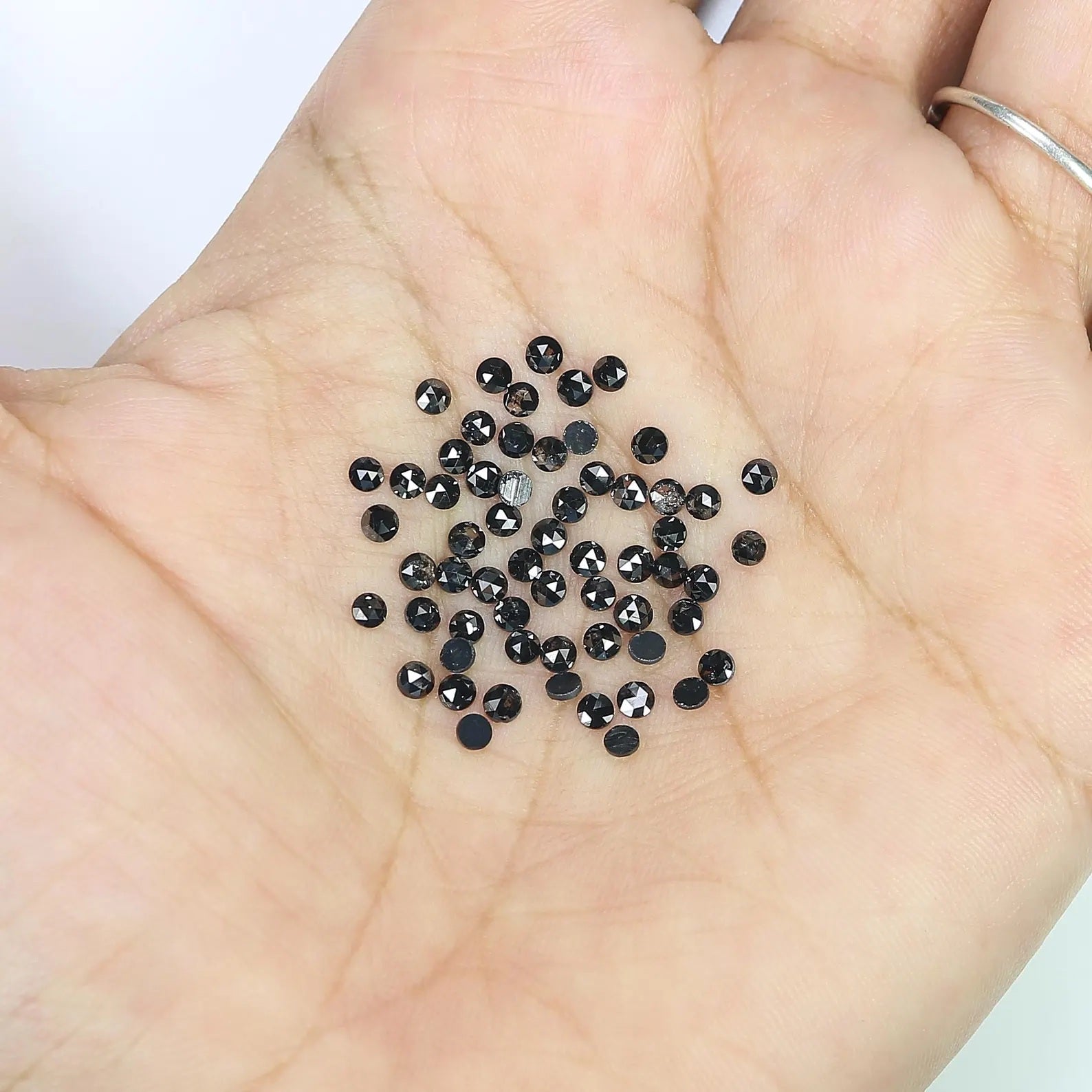 3.26 CT Natural Loose Round Shape Diamond Black Color Round Diamond 2.30 MM Natural Loose Diamond Black Color Round Rose Cut Diamond NQ1772