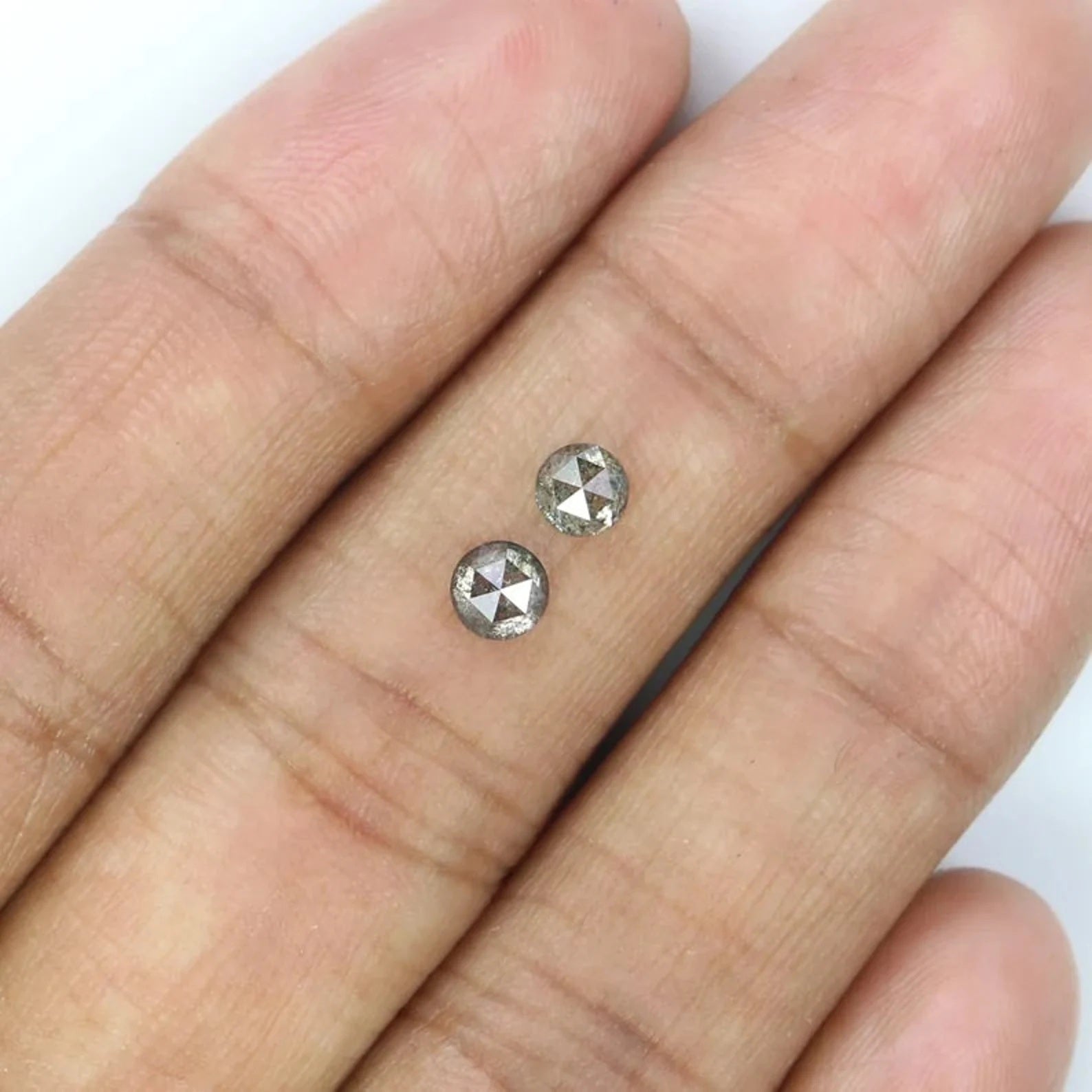 0.70 CT Natural Loose Round Shape Diamond Salt And Pepper Round Diamond 4.15 MM Natural Loose Black Grey Color Round Rose Cut Diamond NQ2339