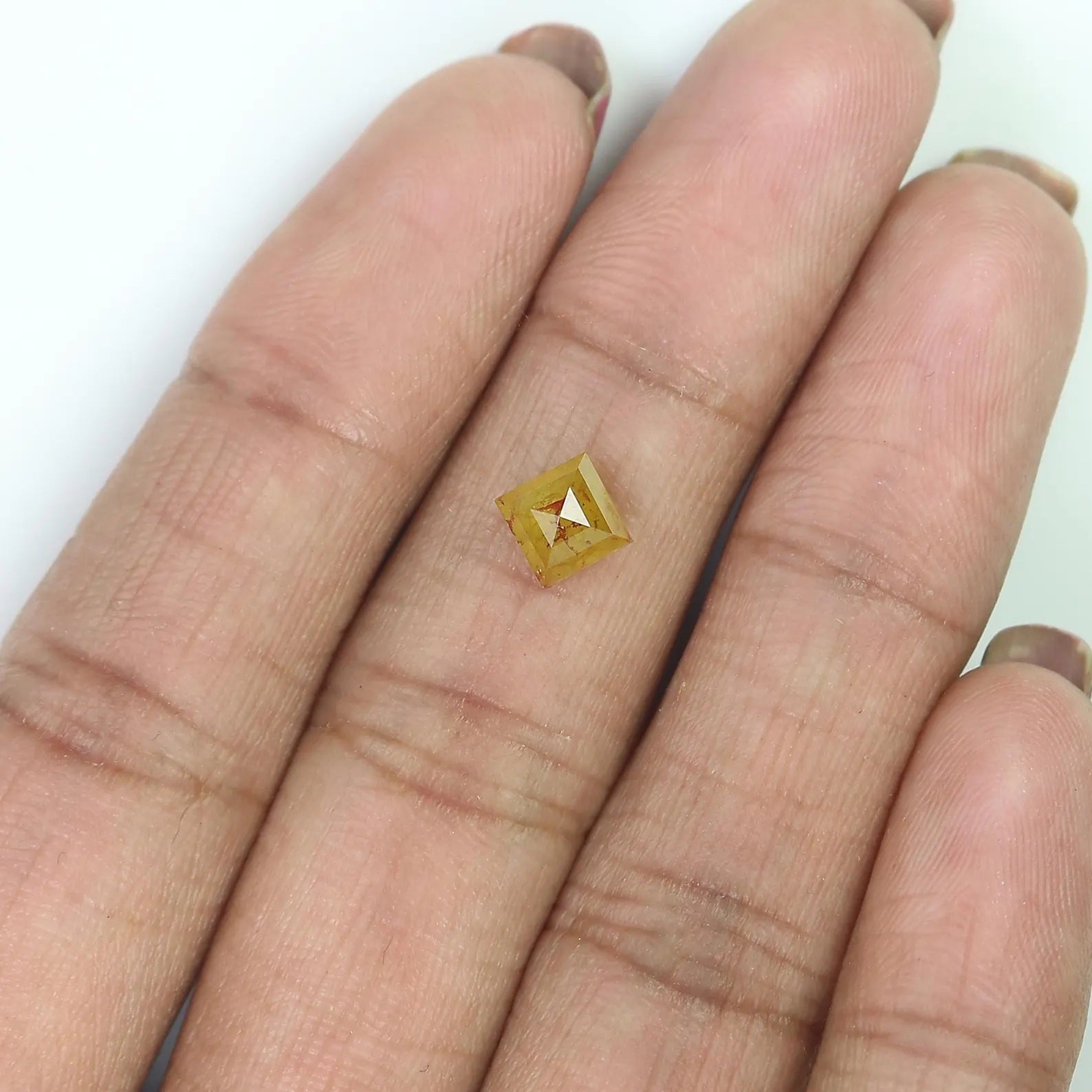 1.00 CT Natural Loose Kite Shape Diamond Yellow Color Kite Cut Diamond 7.45 MM Natural Loose Diamond Kite Shape Rose Cut Diamond QN634