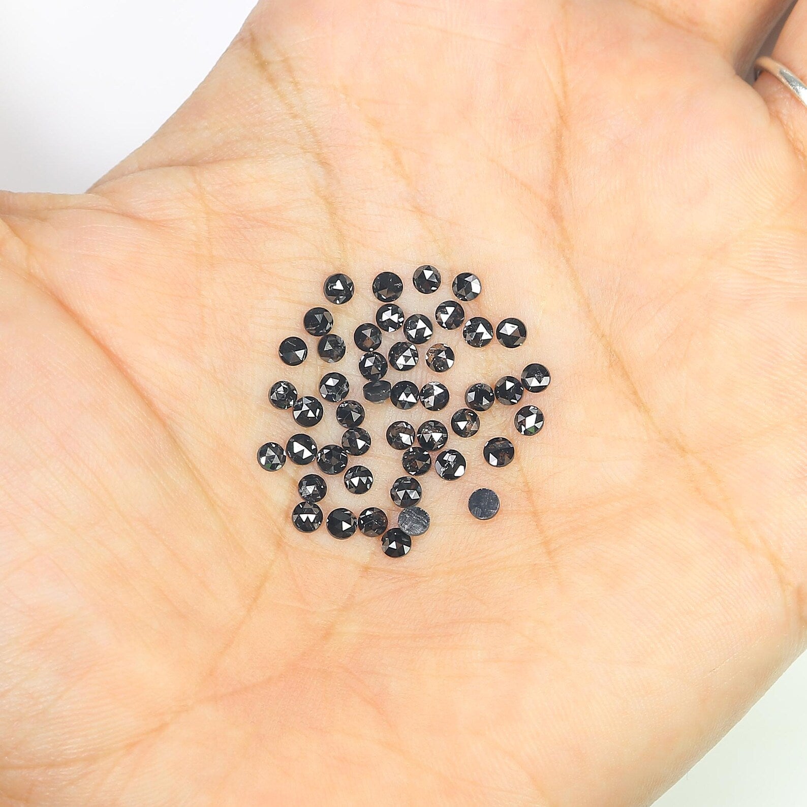 3.25 CT Natural Loose Round Shape Diamond Black Color Round Diamond 2.60 MM Natural Loose Diamond Black Color Round Rose Cut Diamond NQ1797