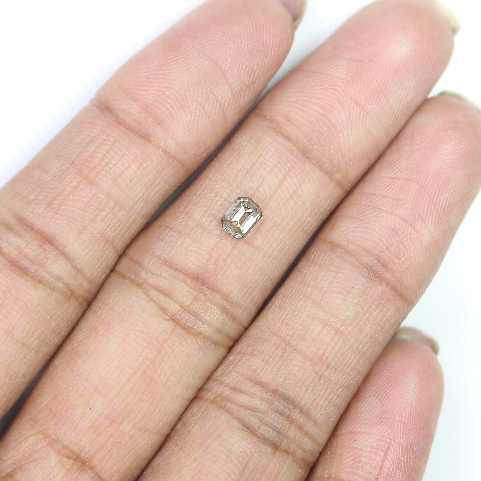 0.36 CT Natural Loose Emerald Shape Diamond Green Color Emerald Shape Diamond 4.60 MM Natural Loose Diamond Green Emerald Cut Diamond QN1168