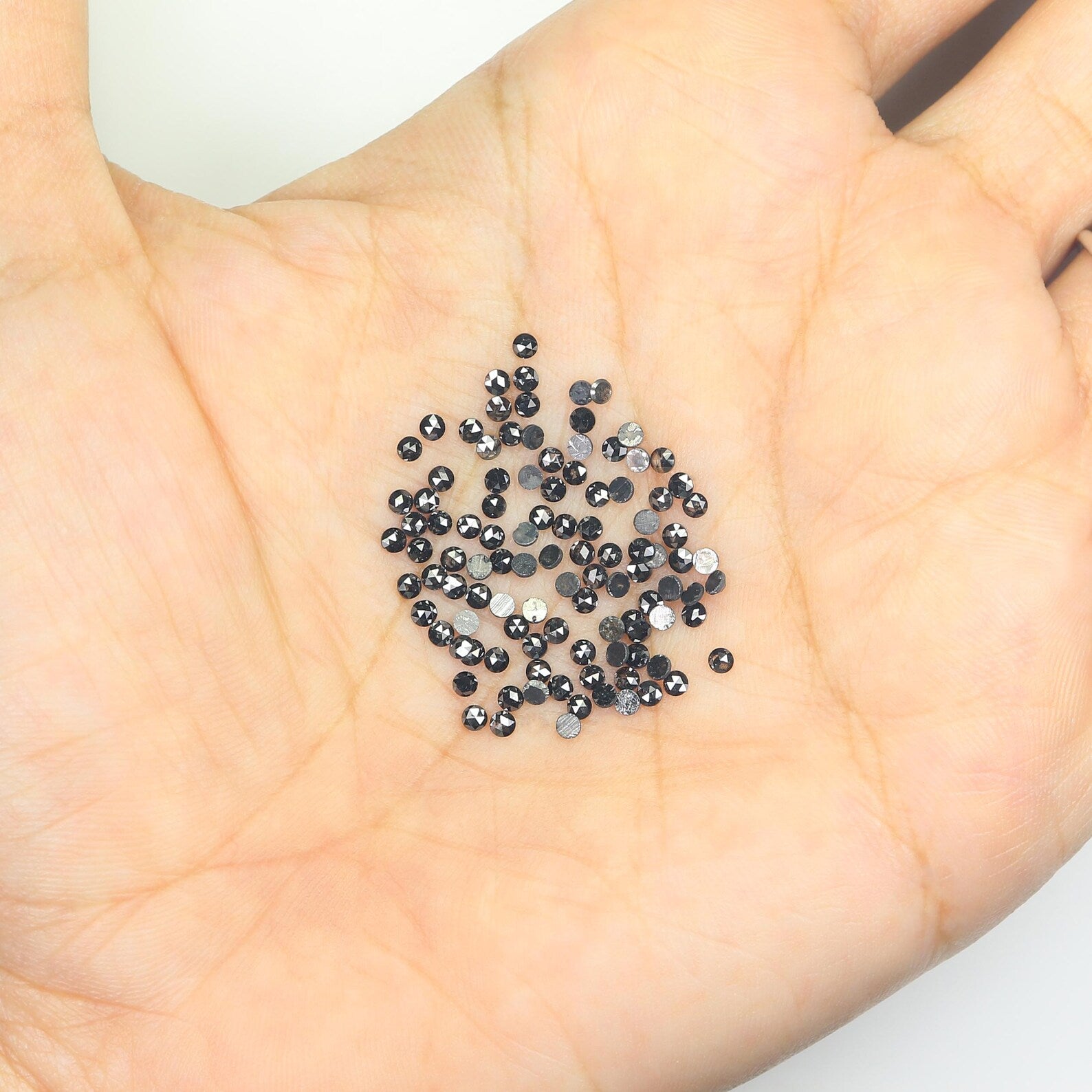 2.54 CT Natural Loose Round Shape Diamond Black Color Round Diamond 1.80 MM Natural Loose Diamond Black Color Round Rose Cut Diamond NQ1814