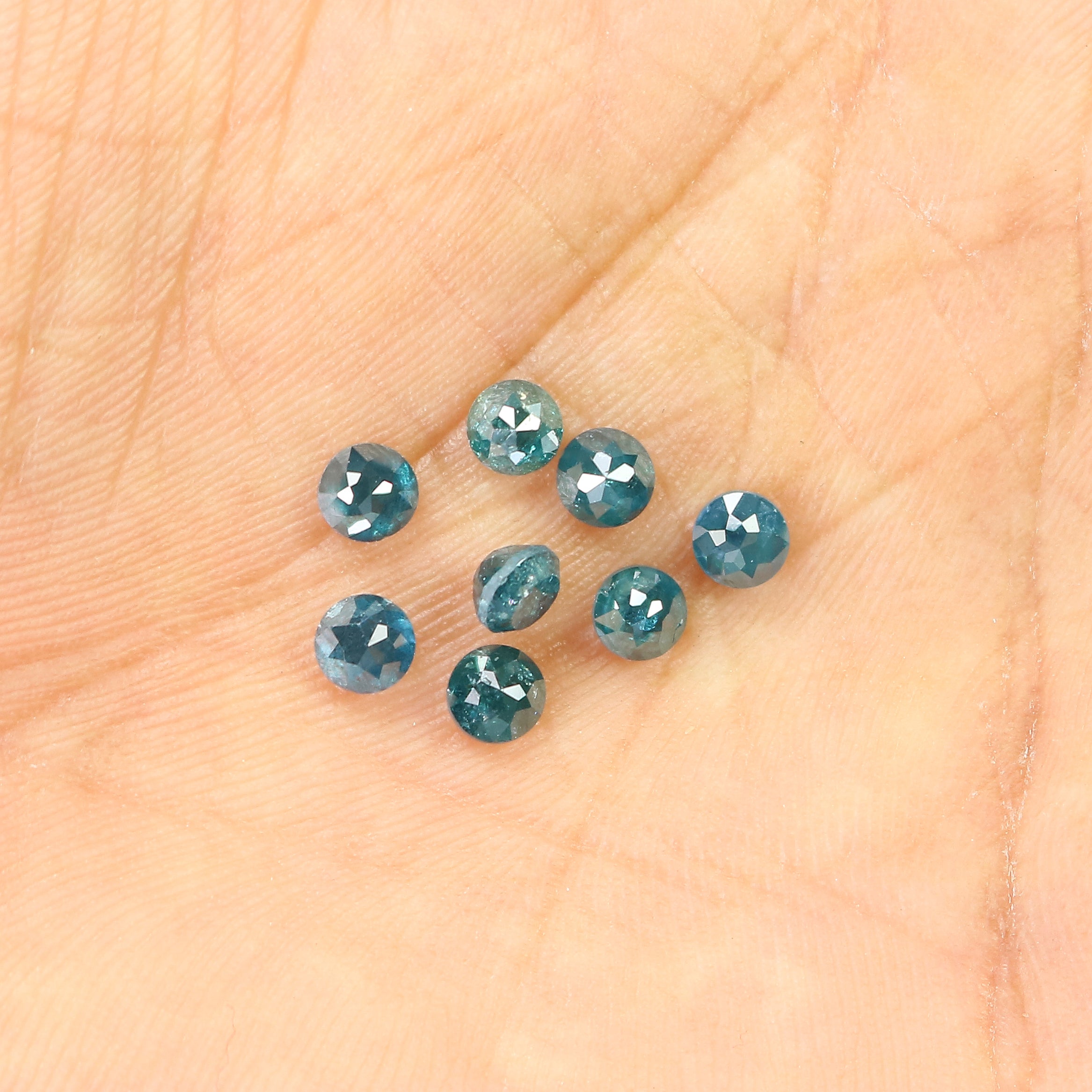 2.33 CT Natural Loose Round Rose Cut Diamond Blue Color Round Cut Diamond 3.65 MM Natural Blue Color Diamond Round Rose Cut Diamond KQ2546