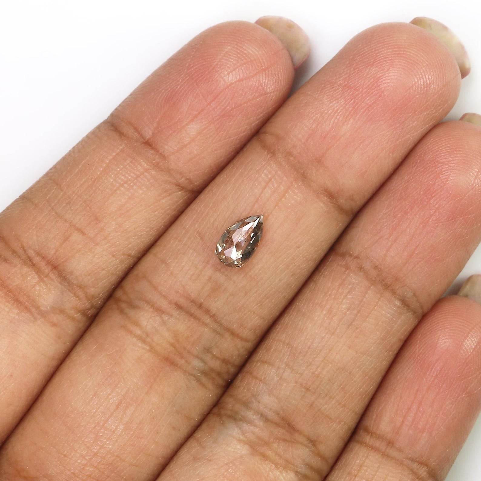 0.56 CT Natural Loose Pear Shape Diamond Salt And Pepper Pear Cut Diamond 7.00 MM Natural Loose Diamond Pear Shape Rose Cut Diamond NQ826