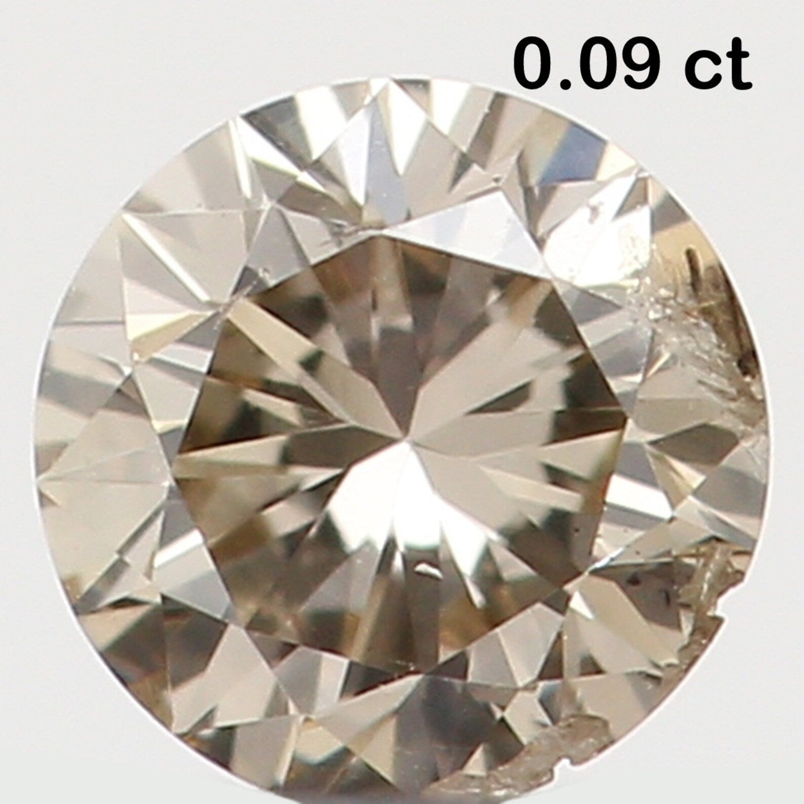 0.09 Ct Natural Loose Diamond Round Brown Color SI2 Clarity 2.90 MM N7365