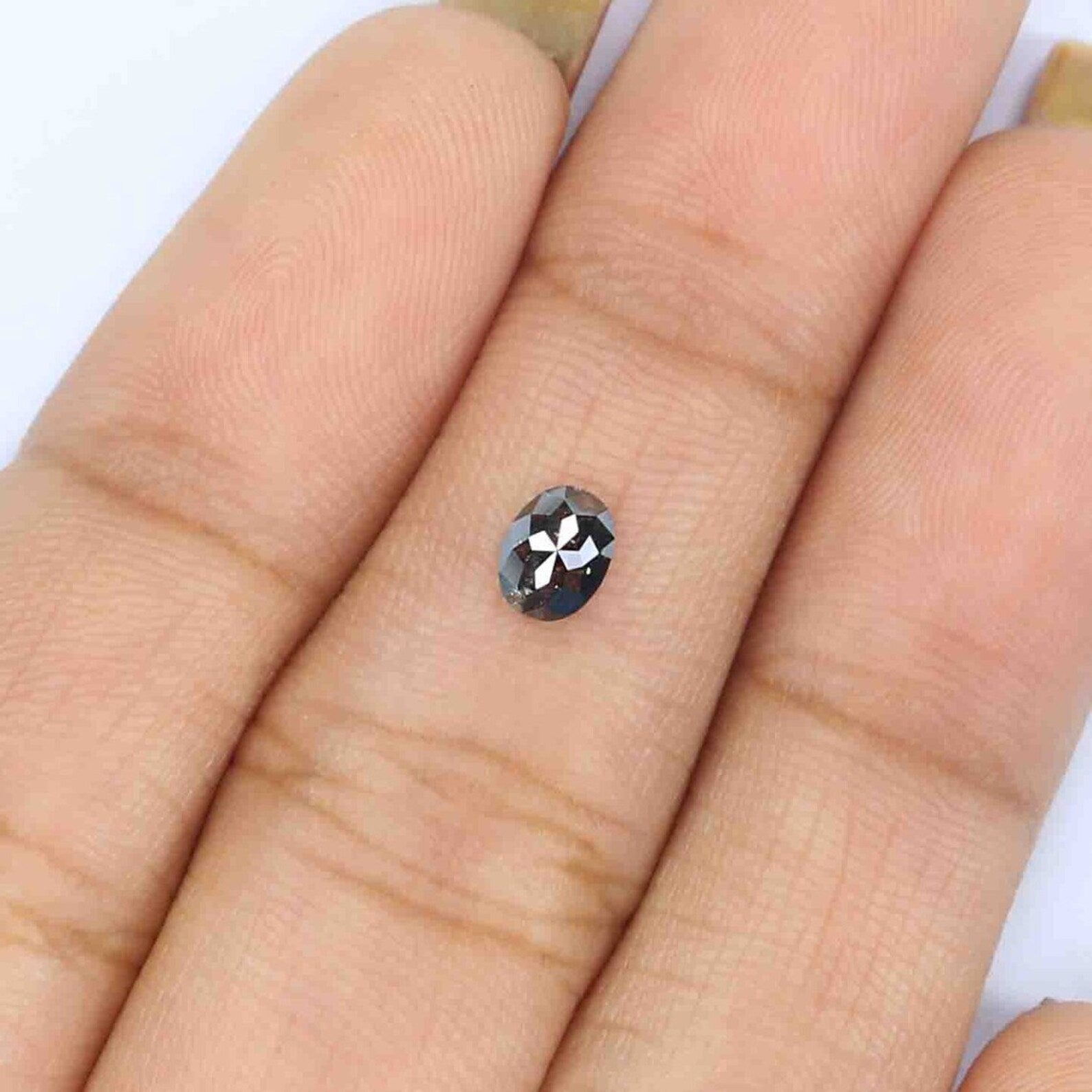 0.33 CT Natural Loose Oval Cut Diamond Salt And Pepper Diamond 4.90 MM Natural Loose Diamond Black Grey Color Oval Rose Cut Diamond NQ2149