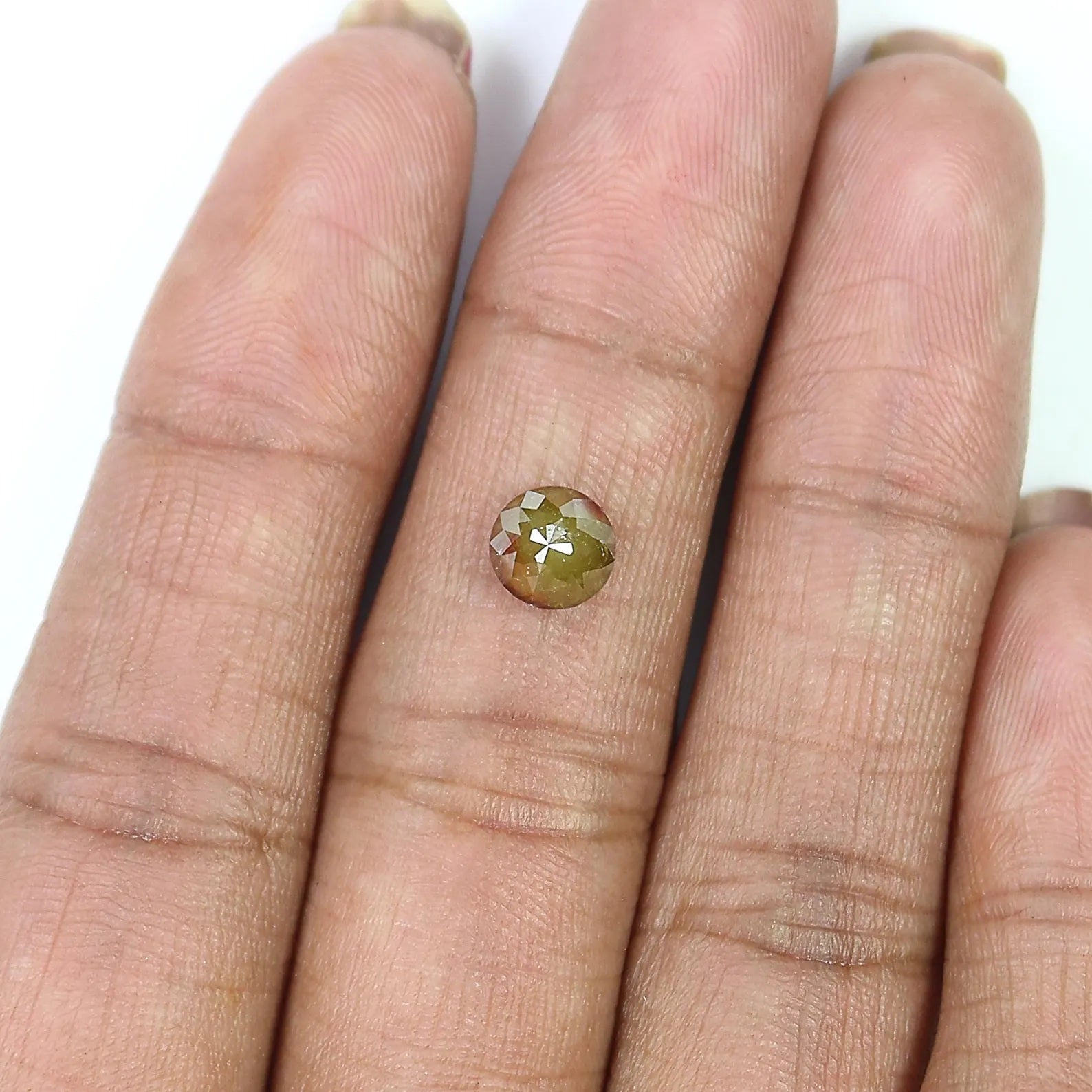 1.34 Ct Natural Loose Round Rose Cut Diamond Yellow Color Round Shape Diamond 6.10 MM Natural Loose Brown Color Round Rose Cut Diamond NQ173