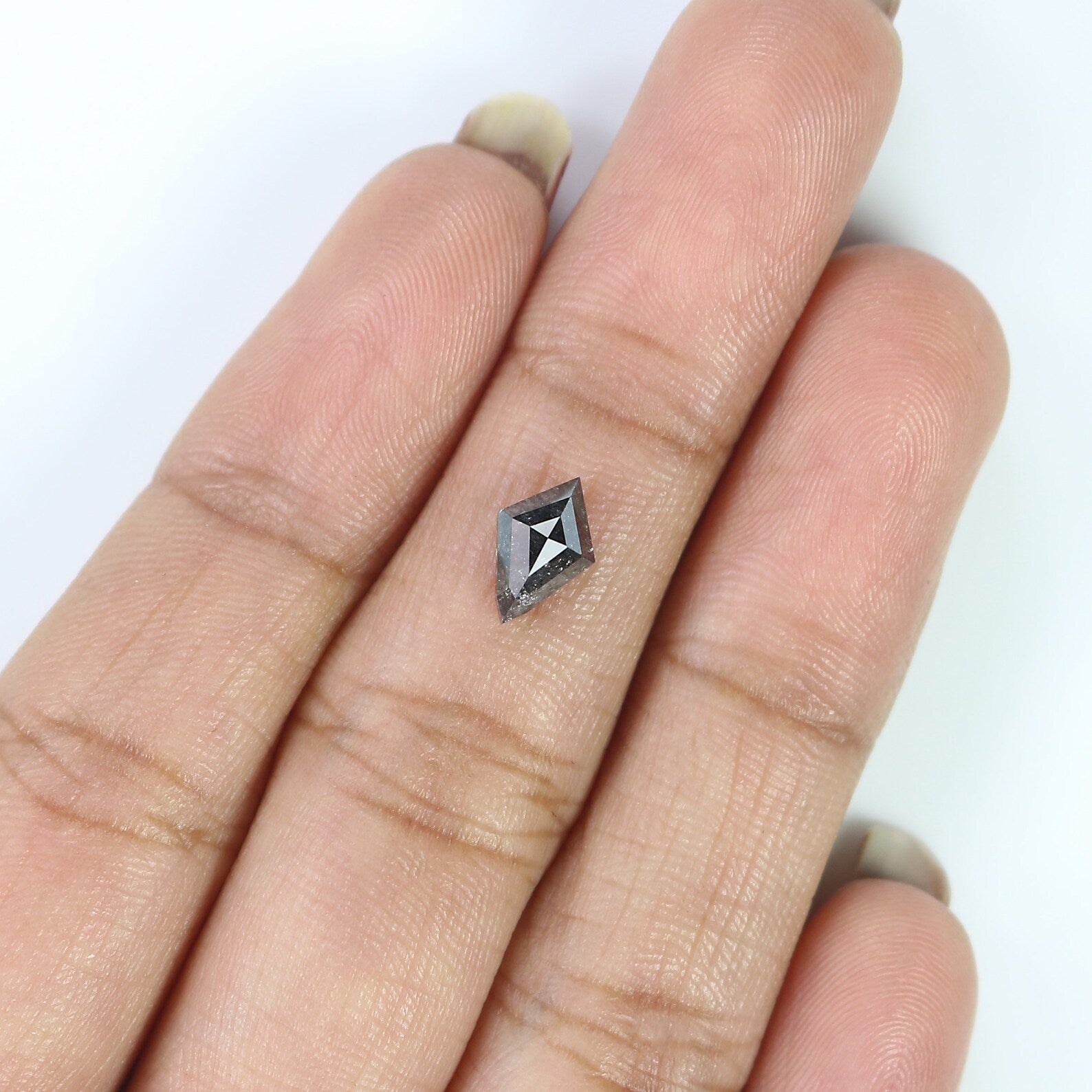 0.79 CT Natural Loose Kite Shape Diamond Salt And Pepper Kite Diamond 8.10 MM Natural Diamond Black Grey Color Kite Rose Cut Diamond QN2521