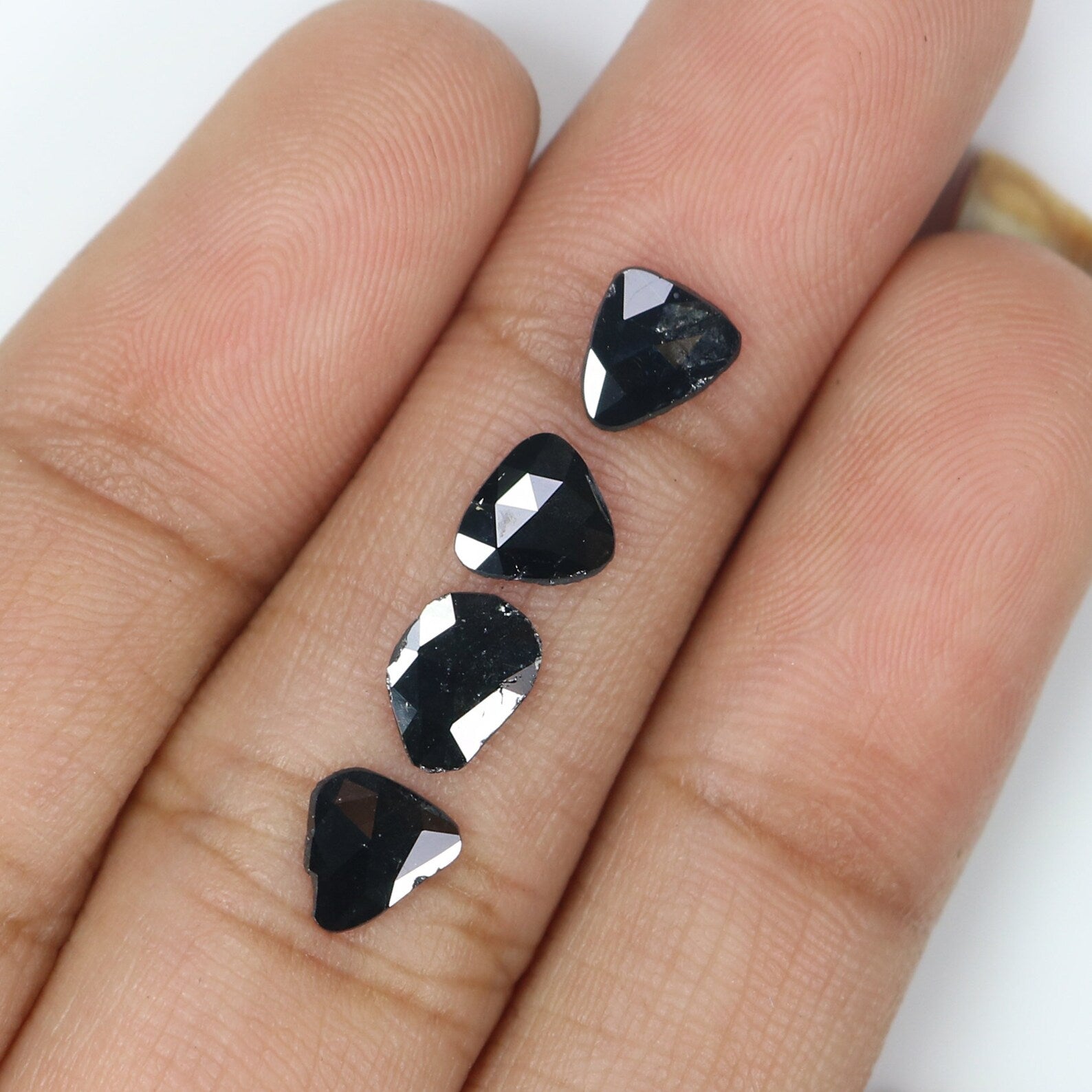 1.07 CT Natural Loose Slice Diamond Black Color Diamond Natural Loose Diamond 6.65 MM Rose Cut Diamond Irregular Cut Slice Shape NQ2196