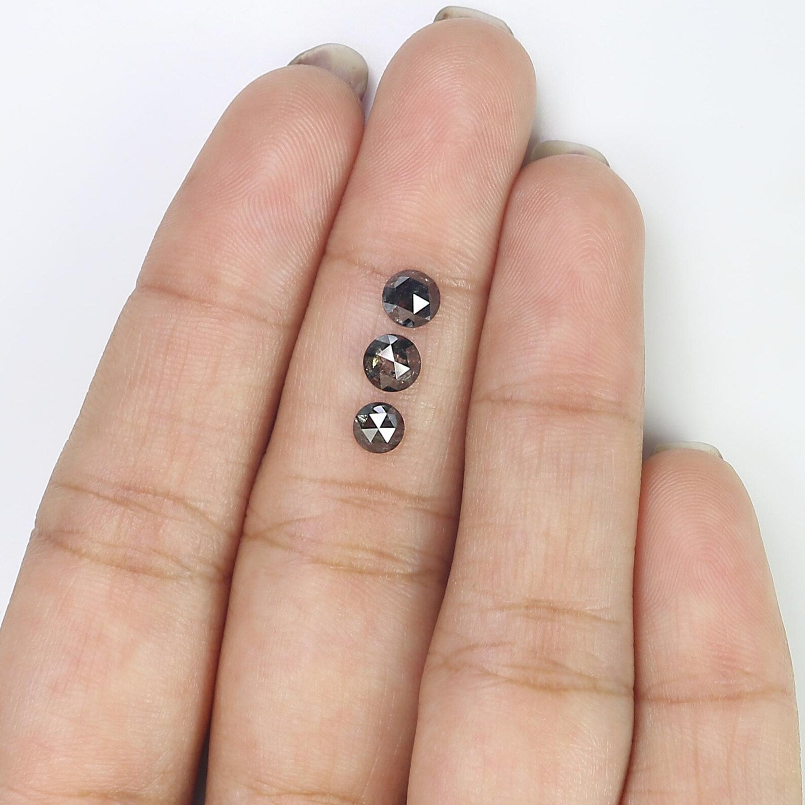 1.15 CT Natural Loose Round Cut Diamond Salt And Pepper Round Diamond 4.10 MM Natural Diamond Black Grey Color Round Rose Cut Diamond NQ8746