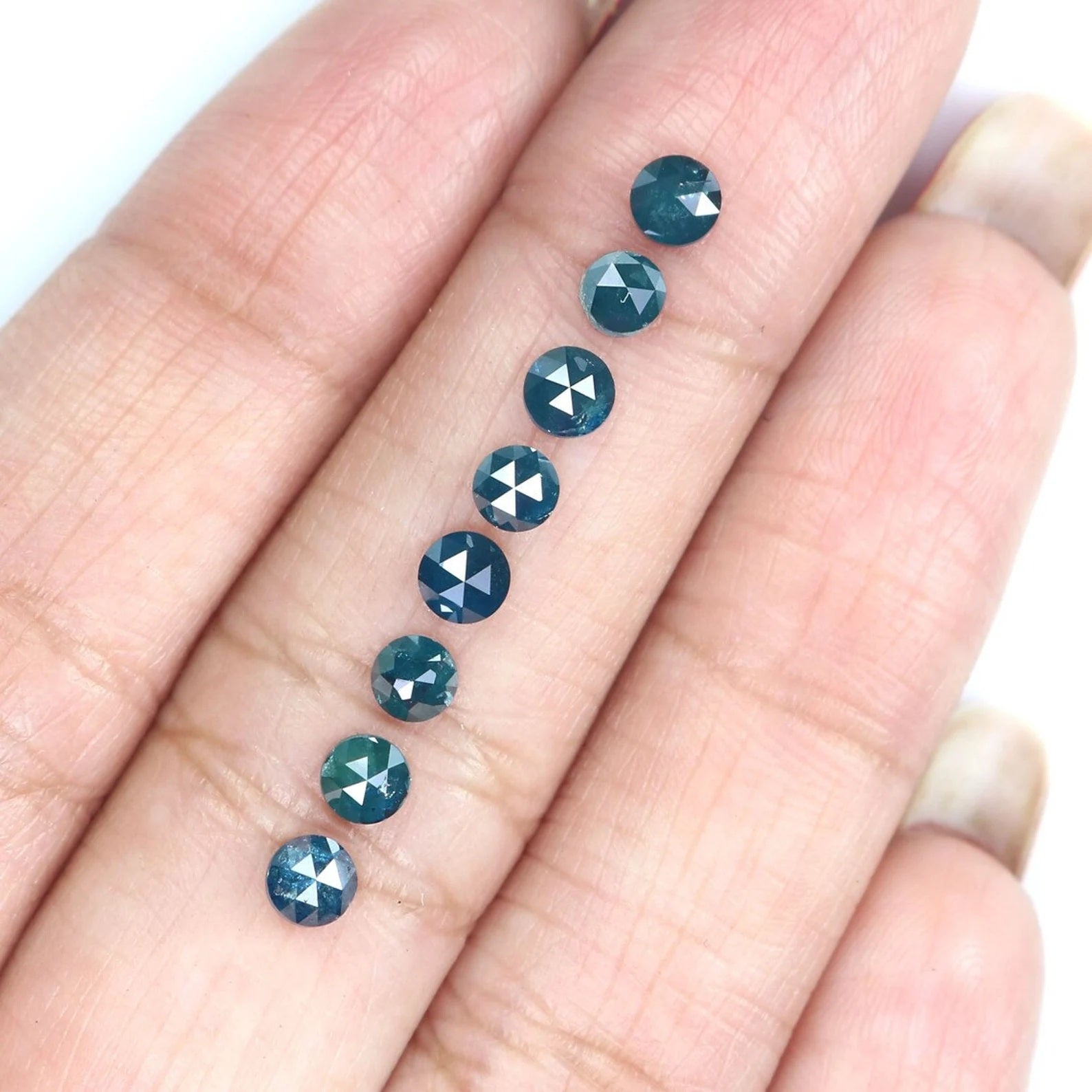 1.89 Ct Natural Loose Round Shape Diamond Blue Color Round Diamond 3.45 MM Natural Loose Diamond Blue Color Round Rose Cut Diamond NQ2089