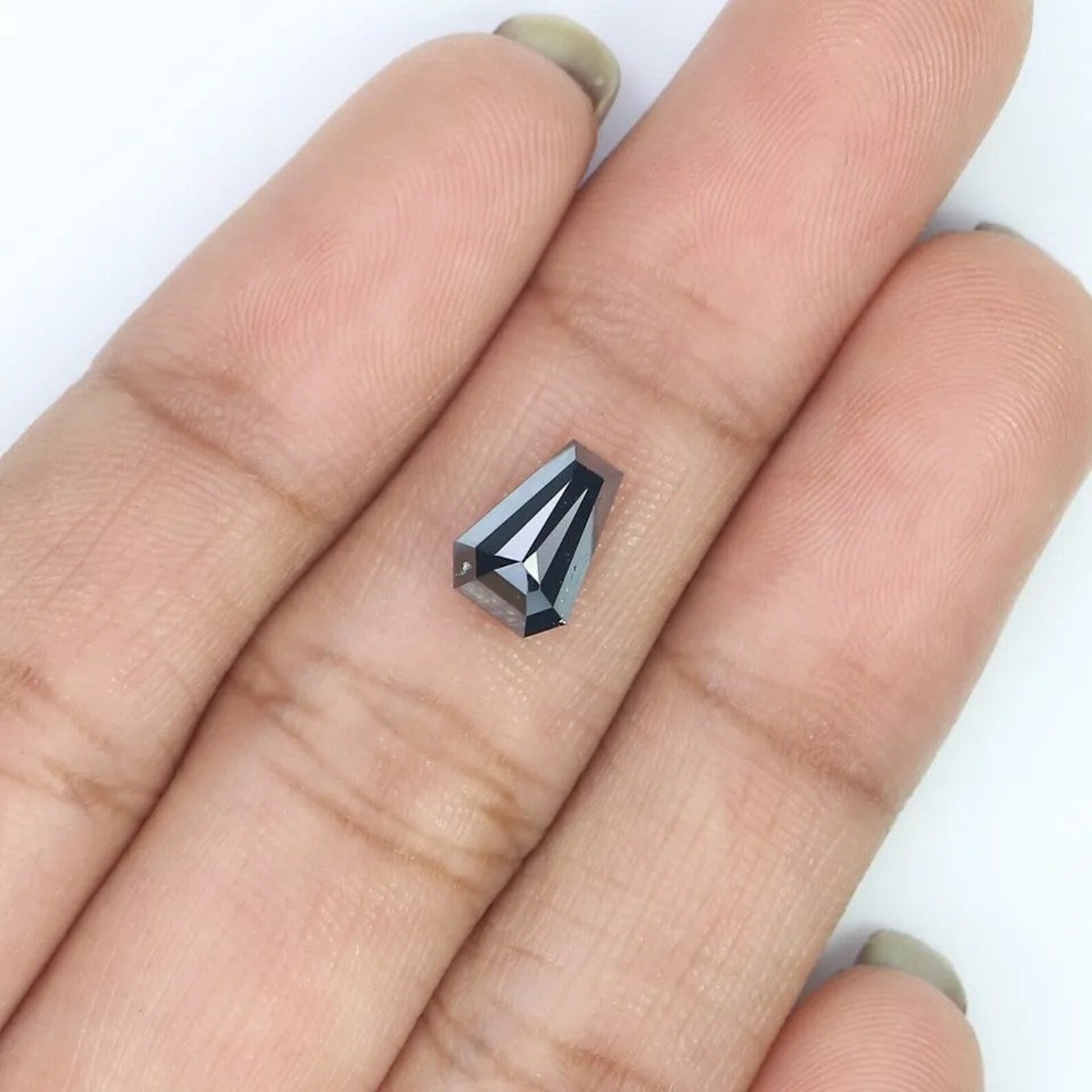 1.25 Ct Natural Loose Coffin Shape Diamond Black Color Coffin Shape Diamond 8.15 MM Natural Loose Diamond Coffin Rose Cut Diamond NQ2476