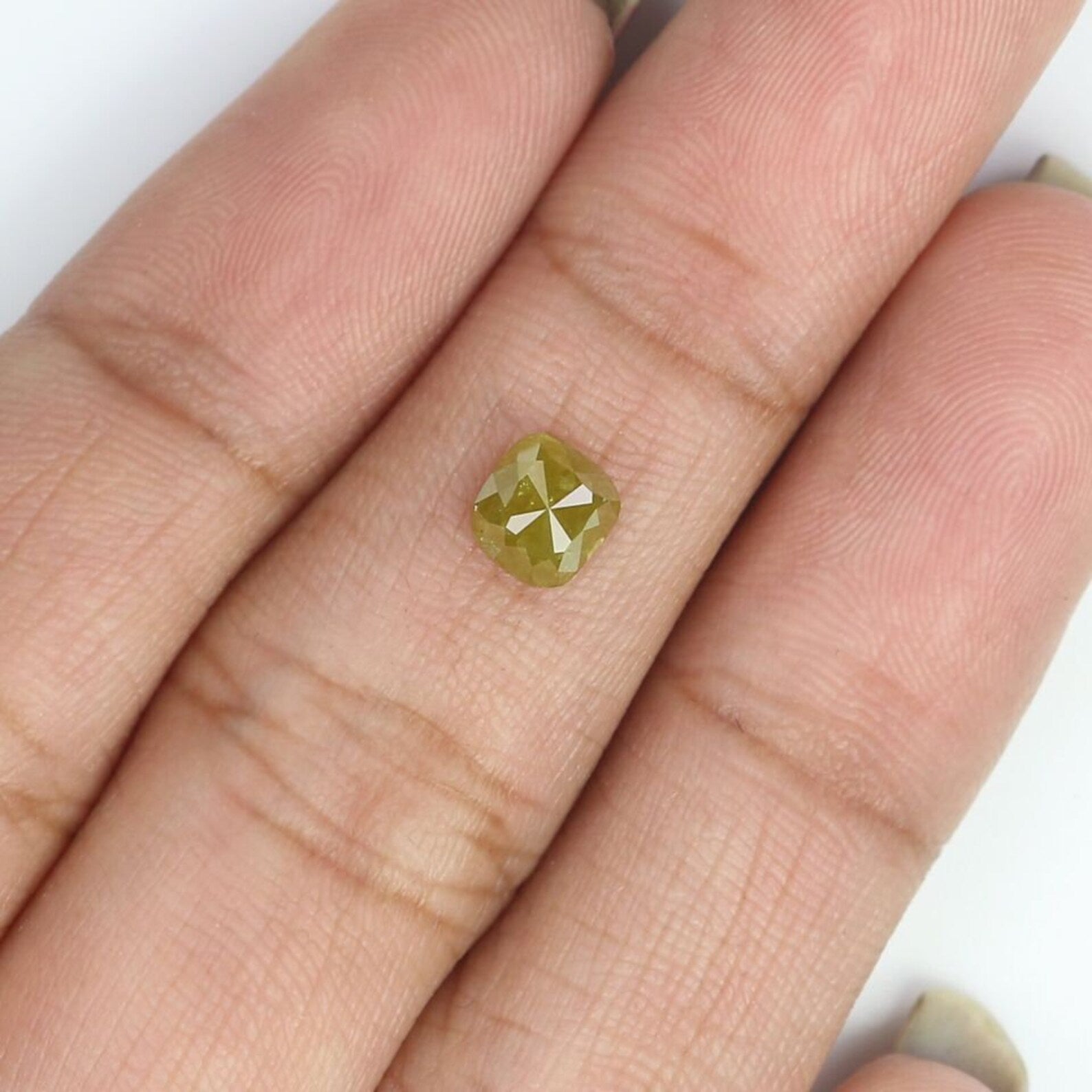 0.71 CT Natural Loose Cushion Shape Diamond Yellow Color Cushion Cut Diamond 5.05 MM Natural Loose Diamond Cushion Rose Cut Diamond NQ8064