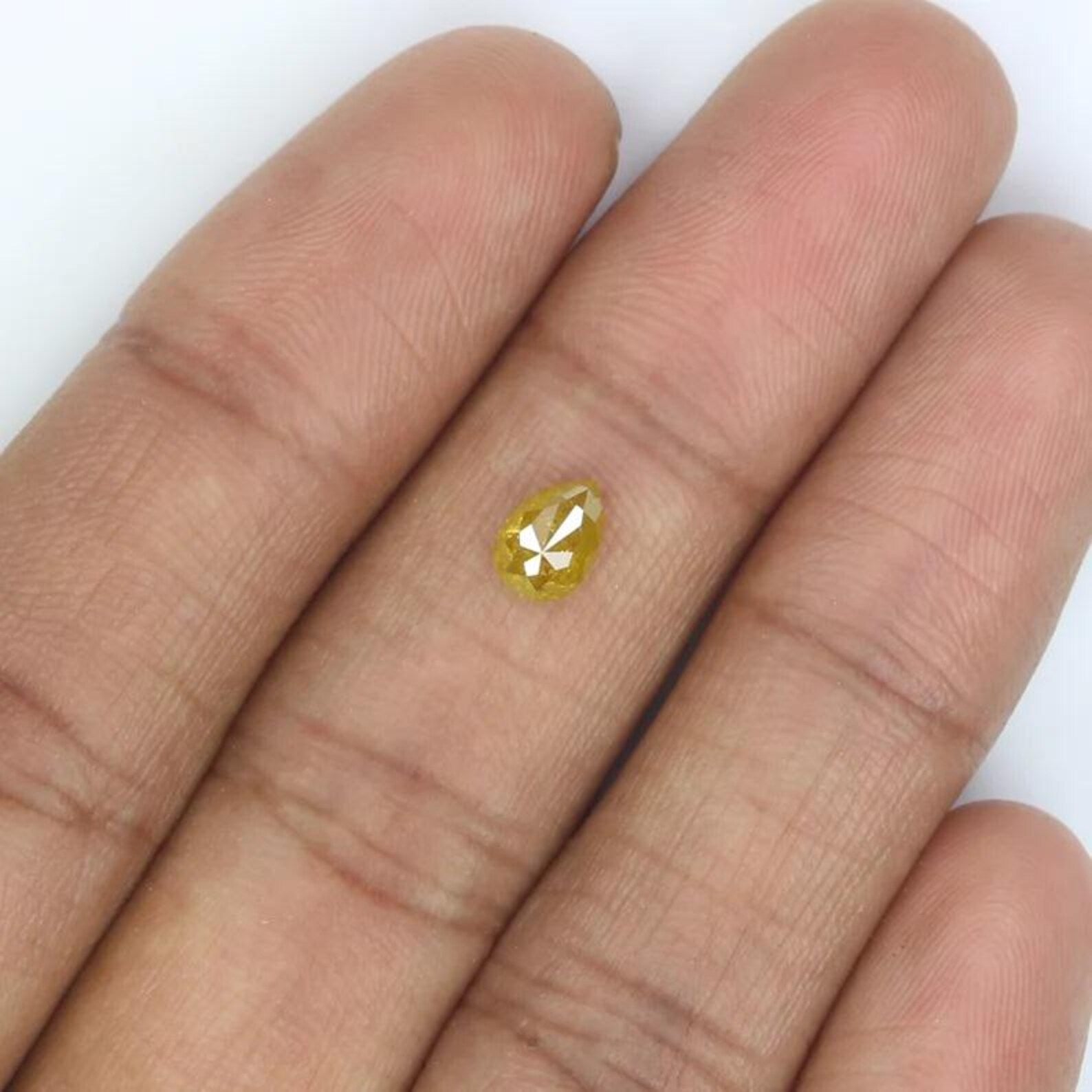 0.59 CT Natural Loose Pear Shape Diamond Yellow Color Pear Cut Diamond 6.25 MM Natural Loose Diamond Yellow Pear Rose Cut Diamond NQ2396