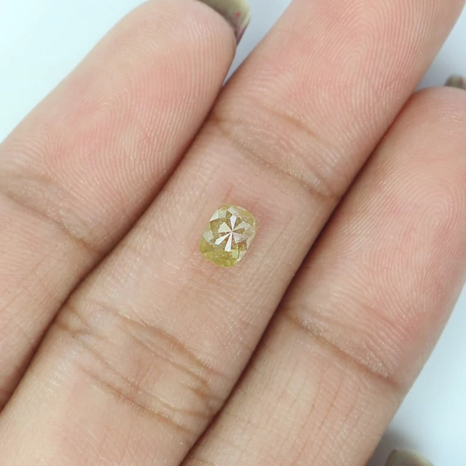 0.55 CT Natural Loose Cushion Shape Diamond Yellow Color Cushion Cut Diamond 4.95 MM Natural Yellow Color Cushion Rose Cut Diamond NQ7687