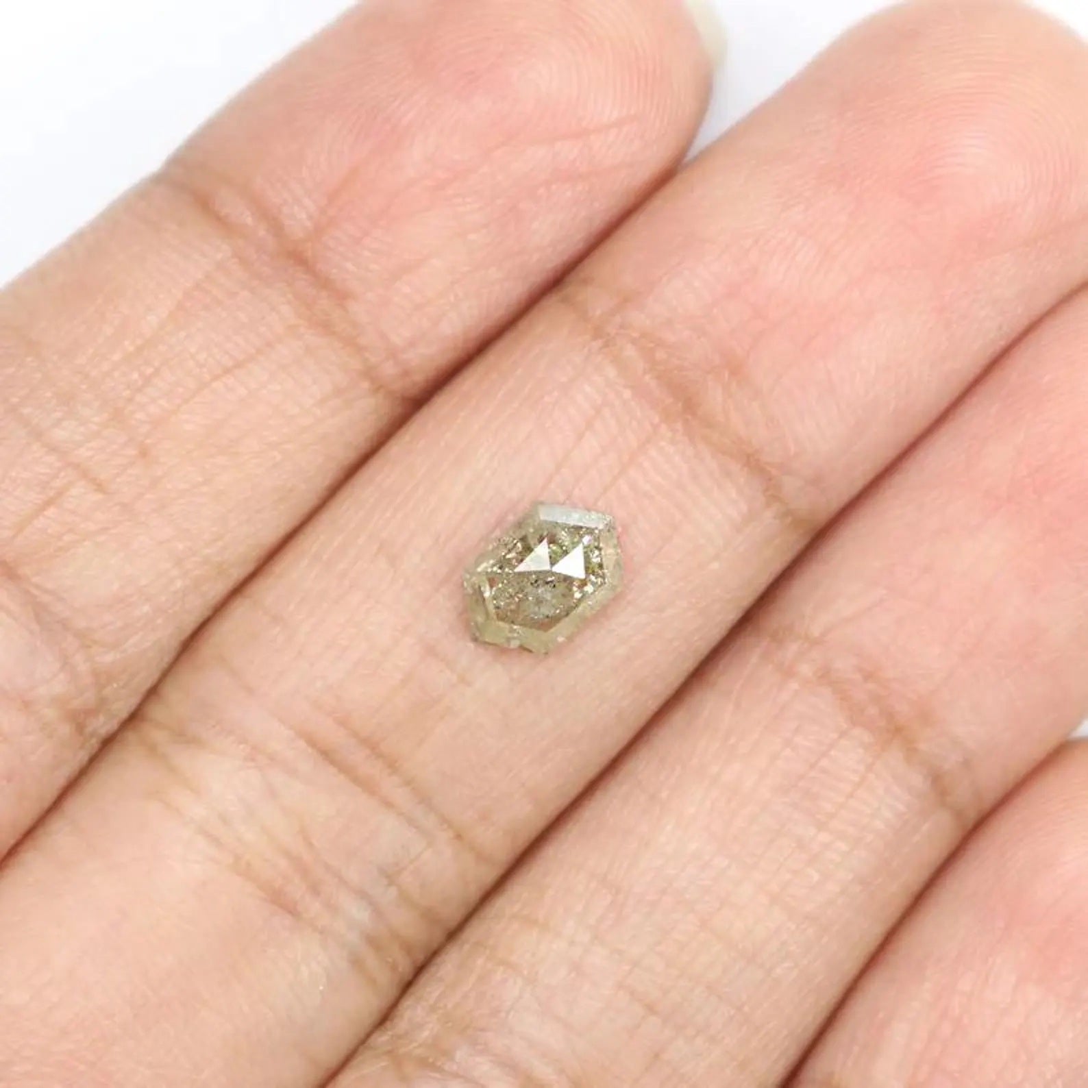 0.63 CT Natural Loose Hexagon Shape Diamond Yellow Color Hexagon Diamond 7.30 MM Natural Loose Yellow Color Hexagon Rose Cut Diamond NQ8191