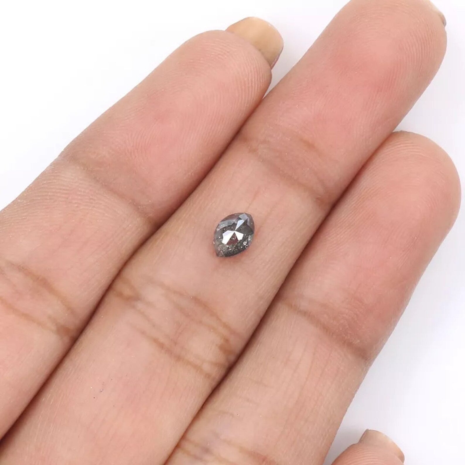 0.47 CT Natural Loose Marquise Cut Diamond Salt And Pepper Diamond 5.45 MM Natural Loose Diamond Black Grey Marquise Rose Cut Diamond NQ9981