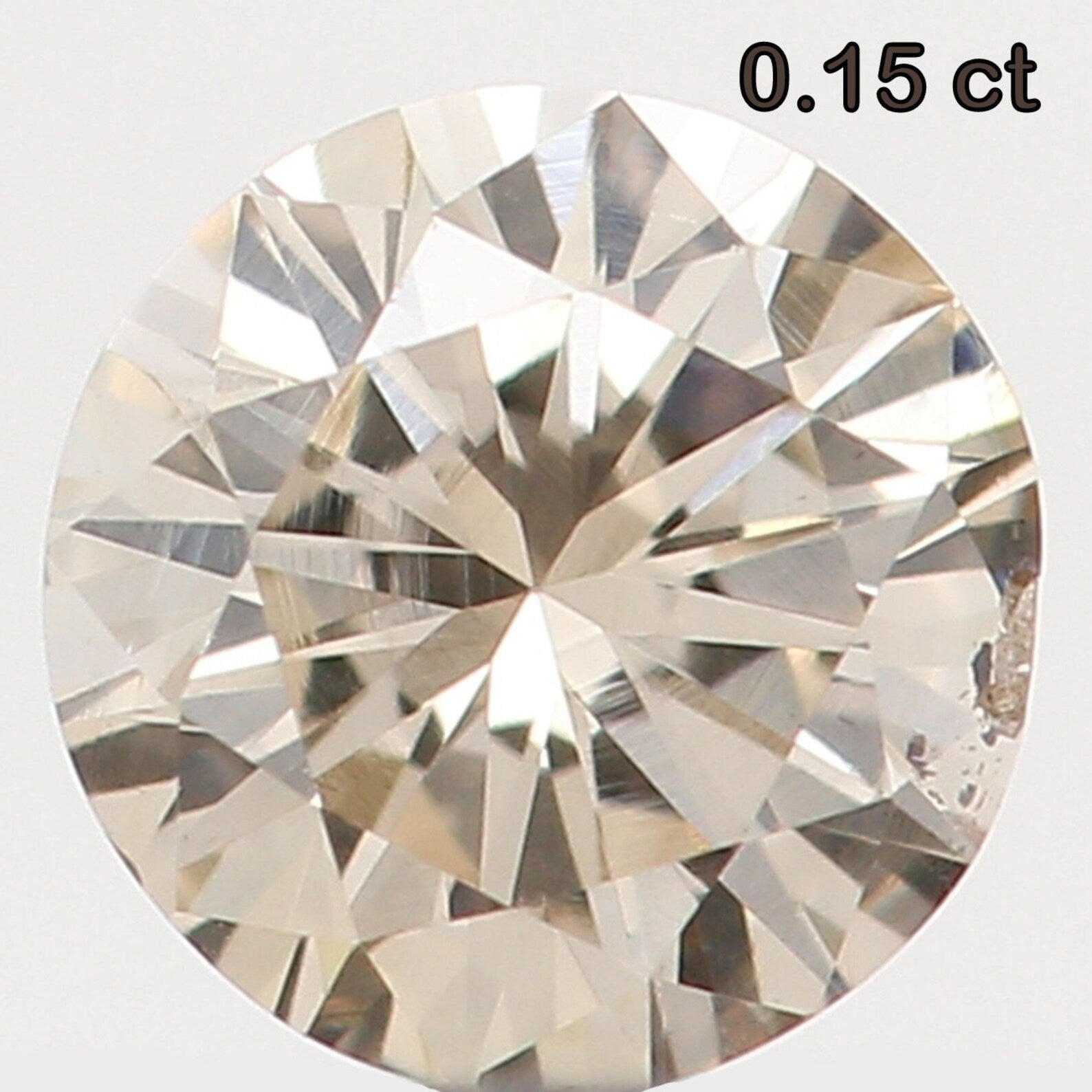 0.15 Ct Natural Loose Diamond Round Brown Color SI1 Clarity 3.40 MM N7205