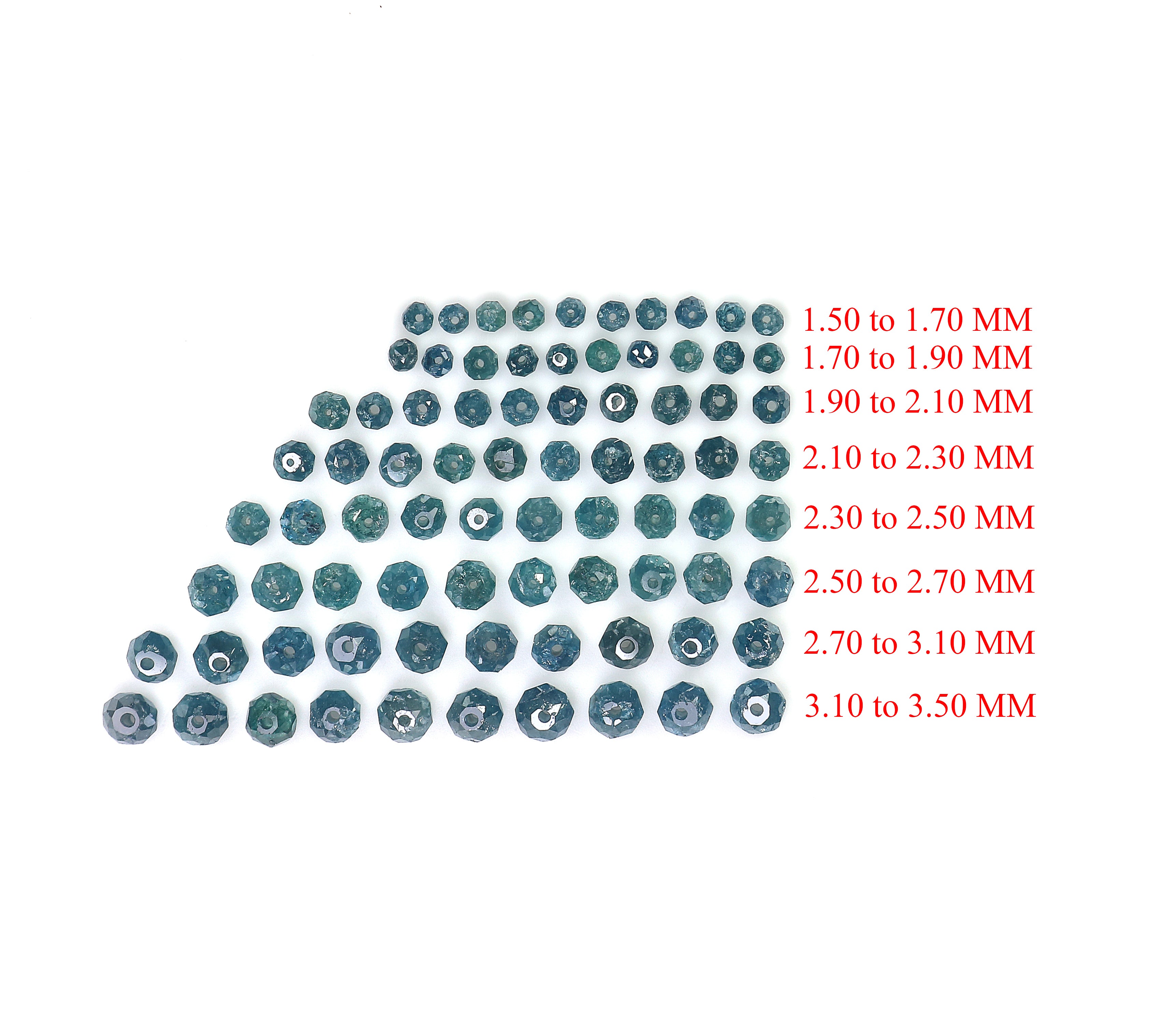 Natural Loose Bead Shape Diamond 1.50 to 3.50 MM Natural Blue Color Bead Diamond 20 PCS Lot Round Bead Cut Diamond Q50