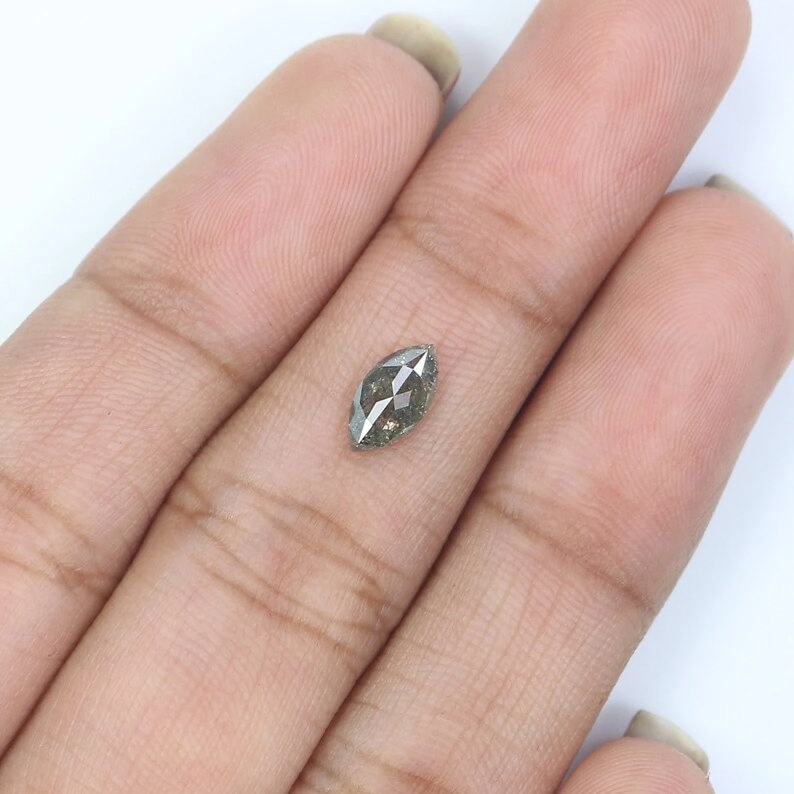 0.60 CT Natural Loose Marquise Shape Diamond Salt And Pepper Marquise Diamond 7.80 MM Natural Black Gray Marquise Rose Cut Diamond NQ2455