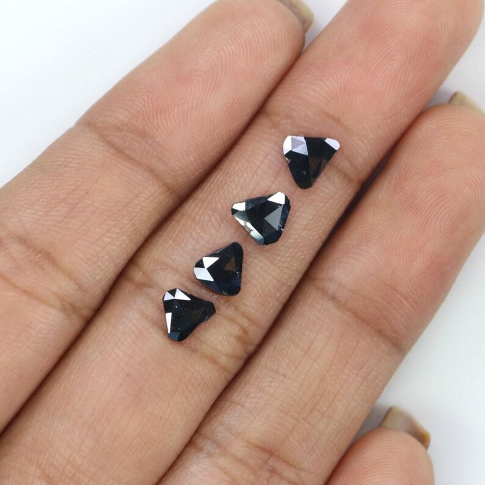 1.05 CT Natural Loose Slice Shape Diamond Black Color Irregular Cut Diamond 5.90 MM Natural Loose Black Color Slice Rose Cut Diamond NQ2251
