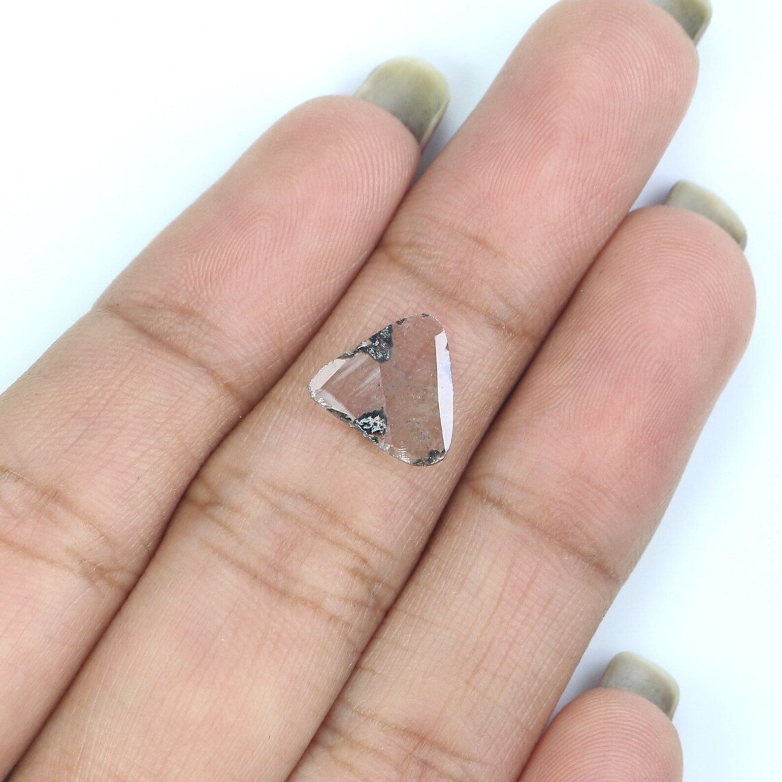 0.55 CT Natural Loose Slice Shape Diamond Grey Color Slice Diamond 9.50 MM Natural Loose Diamond Slice Shape Irregular Cut Diamond NQ8855