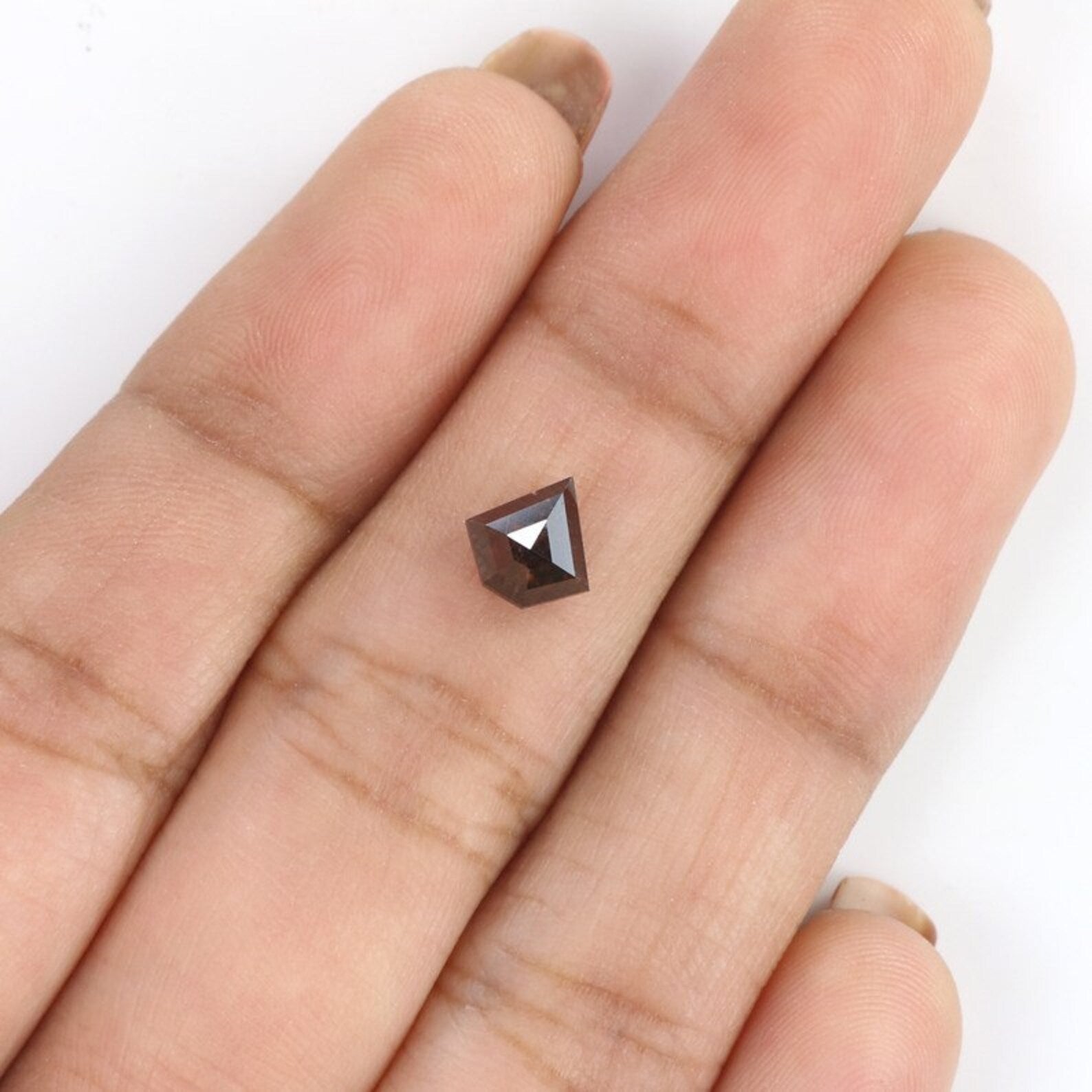 0.90 CT Natural Loose Shield Shape Diamond Brown Color Shield Cut Diamond 6.45 MM Natural Diamond Brown Color Shield Rose Cut Diamond NQ529