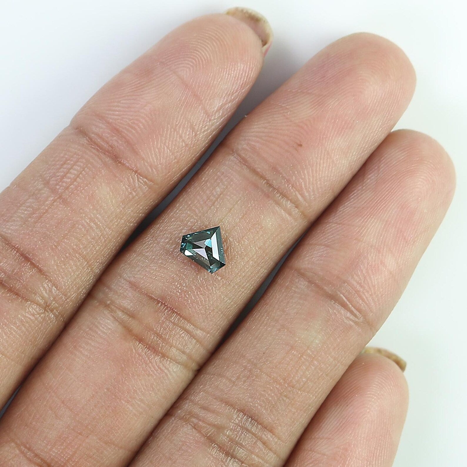 0.53 Ct Natural Loose Shield Shape Diamond Blue Color Shield Cut Diamond 5.20 MM Natural Diamond Blue Color Shield Rose Cut Diamond NQ1387