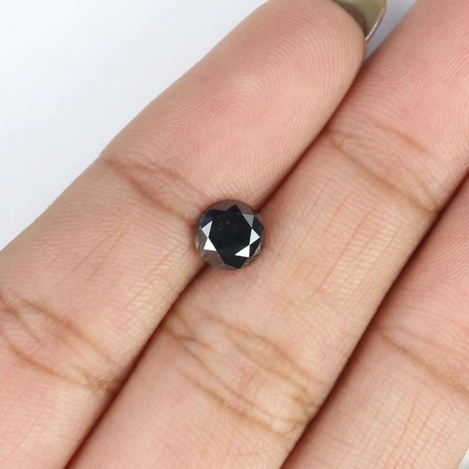 0.90 CT Natural Loose Round Shape Diamond Black Color Round Cut Diamond 5.80 MM Natural Loose Diamond Round Brilliant Cut Diamond NQ7914