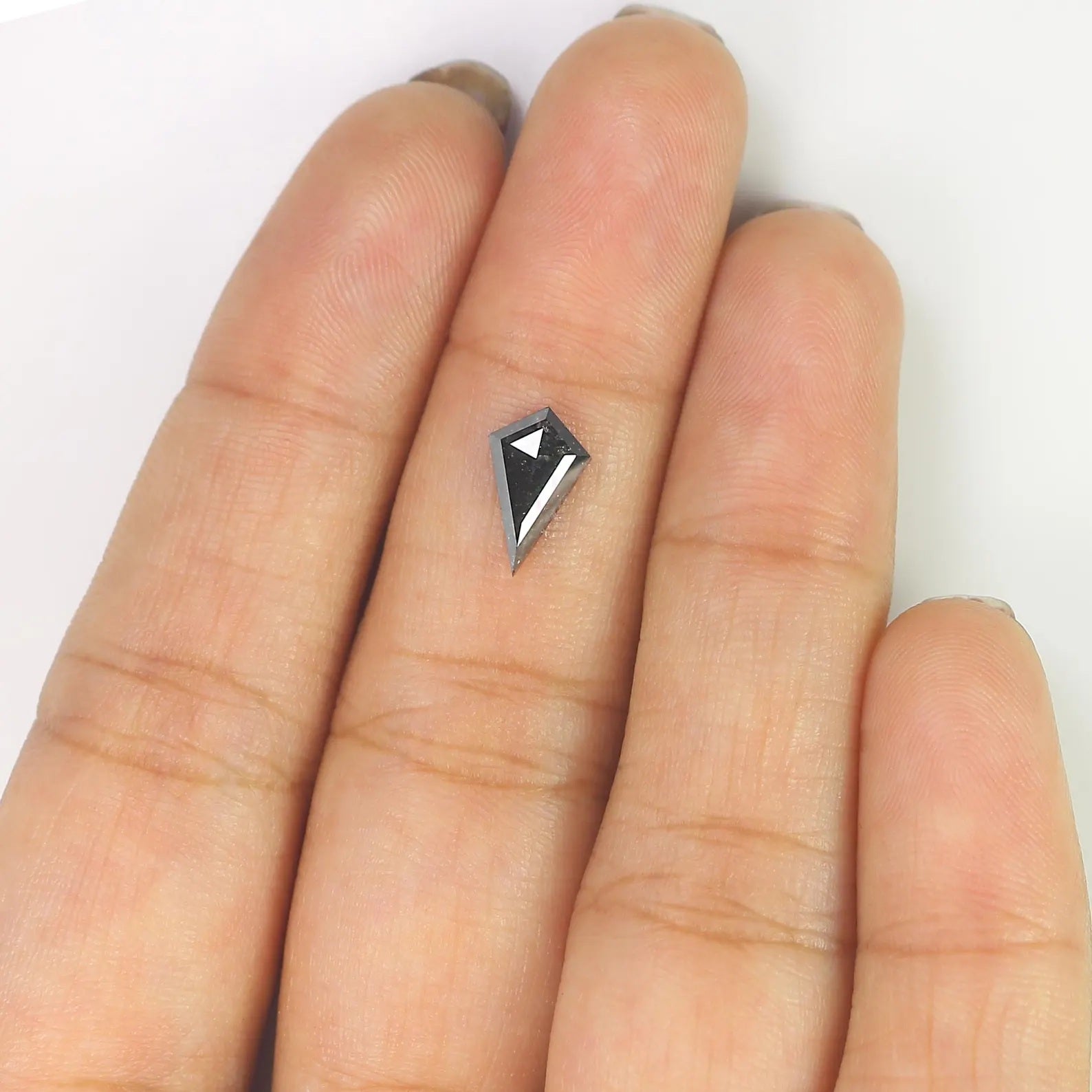 0.92 CT Natural Loose Kite Shape Diamond Salt And Pepper Kite Diamond 9.85 MM Natural Black Gray Color Diamond Kite Rose Cut Diamond N2592
