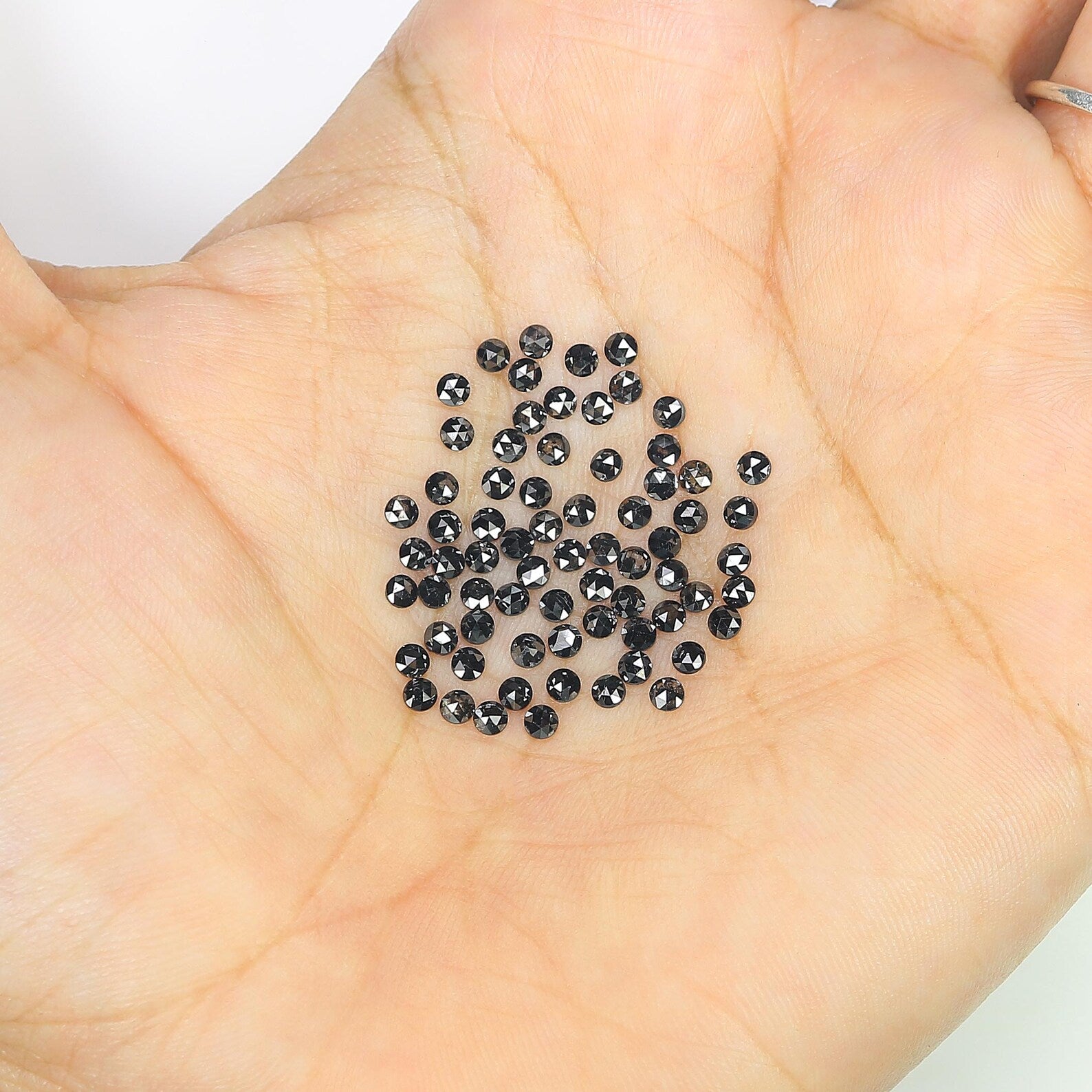 3.08 CT Natural Loose Round Shape Diamond Black Color Round Cut Diamond 2.20 MM Natural Diamond Black Color Round Rose Cut Diamond NQ1762